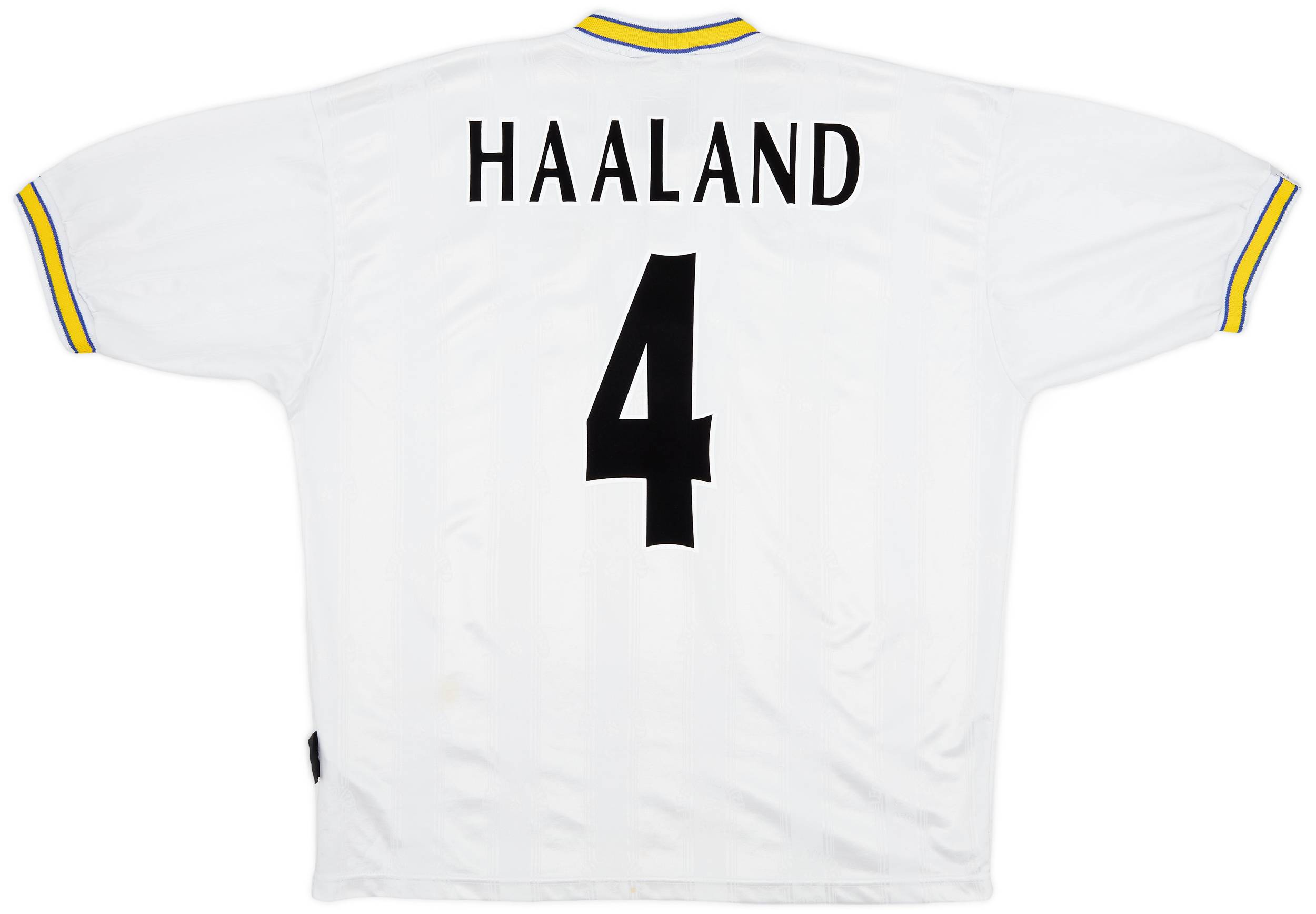 1996-98 Leeds United Home Shirt Haaland #4 - 5/10 - (L)