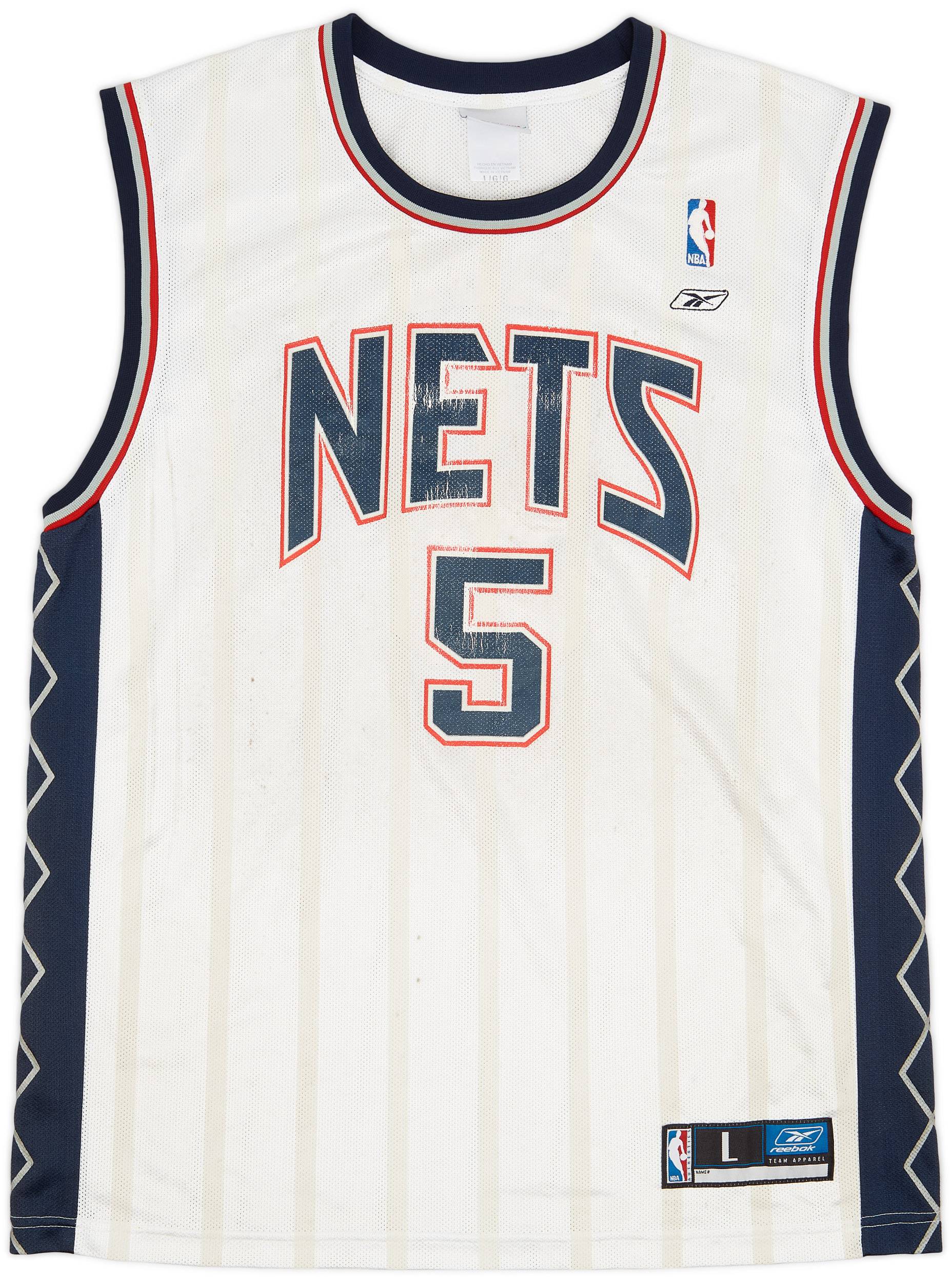 2002-06 New Jersey Nets Kidd #5 Reebok Home Jersey - 5/10 - (L)
