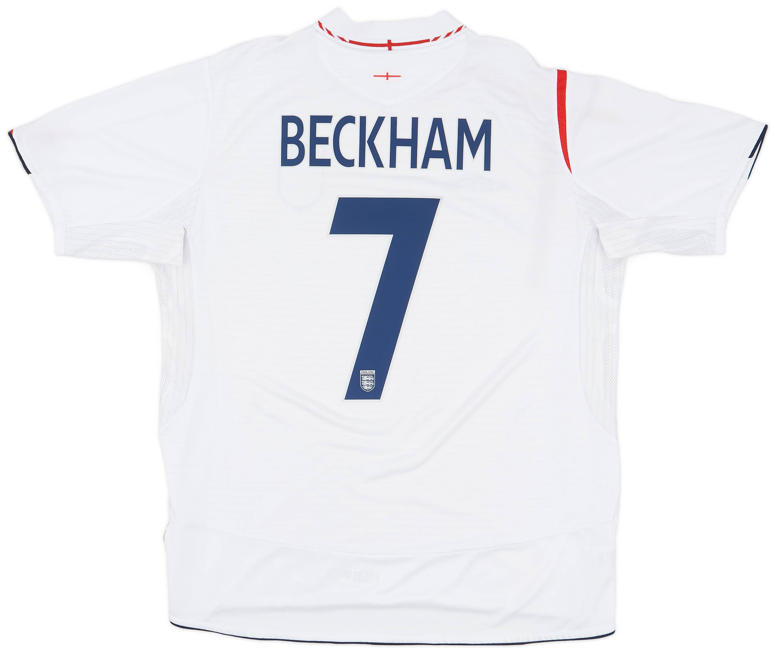 2005-07 England Home Shirt Beckham #7 - 7/10 - (XL)