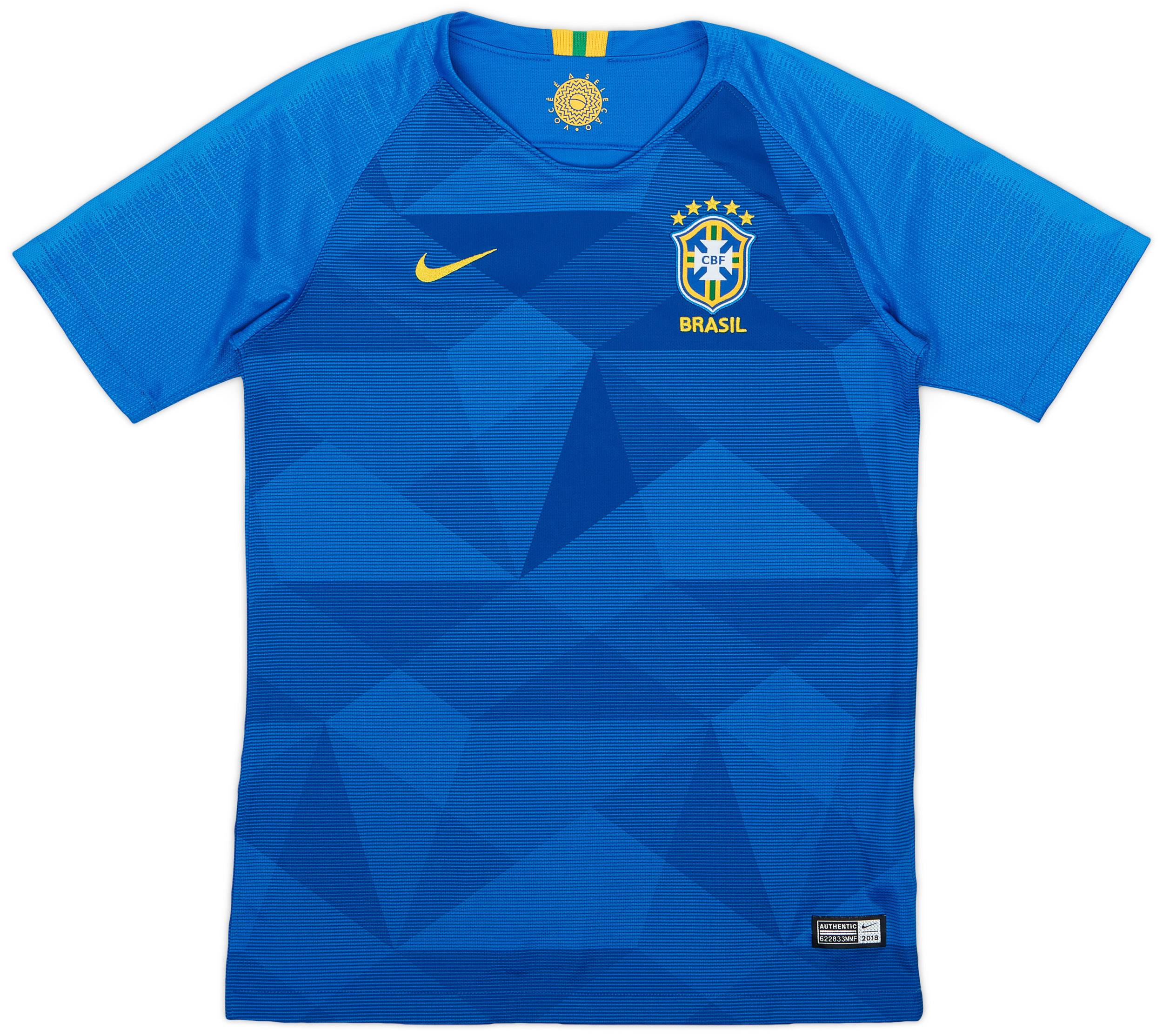 2018-19 Brazil Away Shirt - 10/10 - (L.Boys)