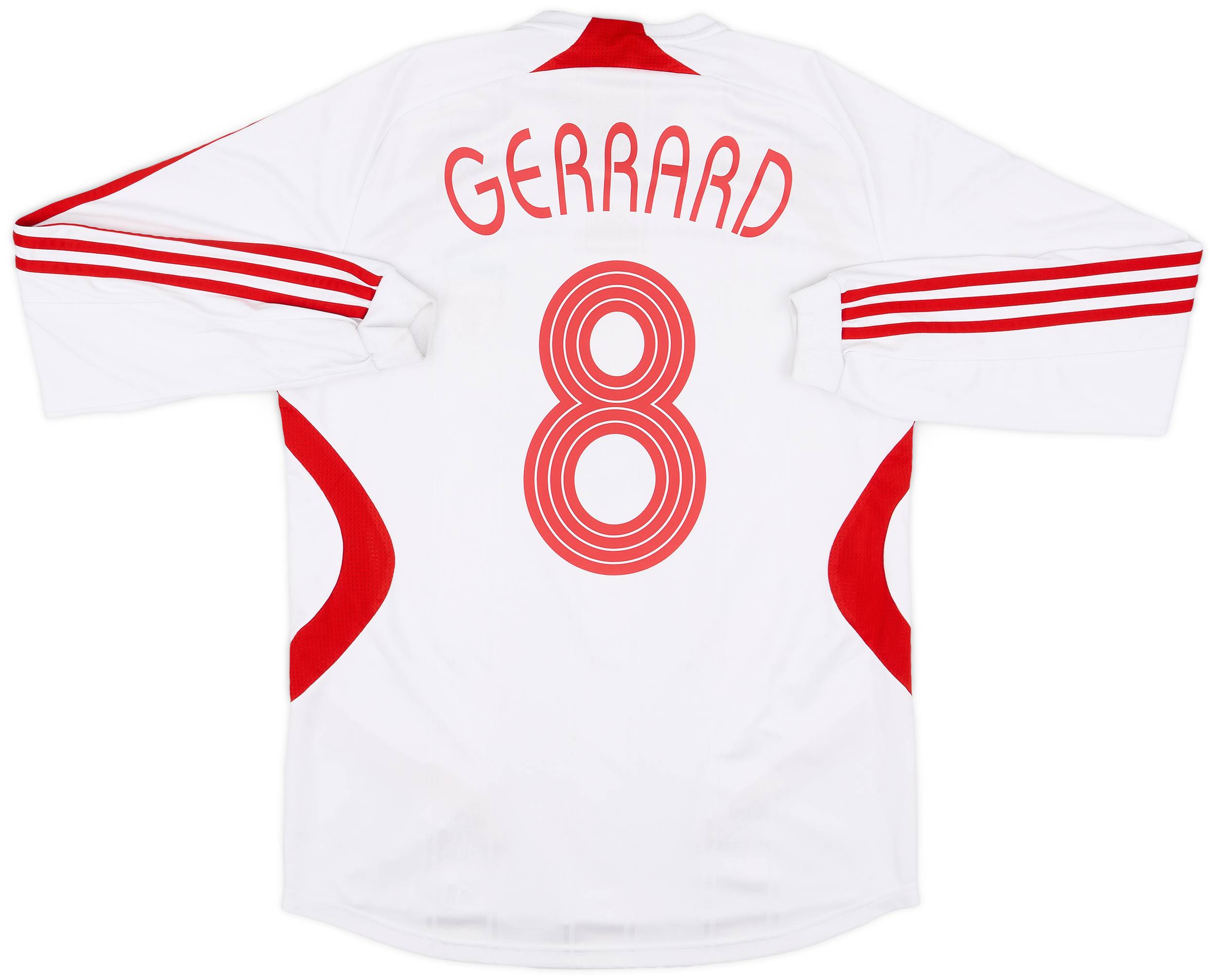 2007-08 Liverpool Away L/S Shirt Gerrard #8 - 8/10 - (M)