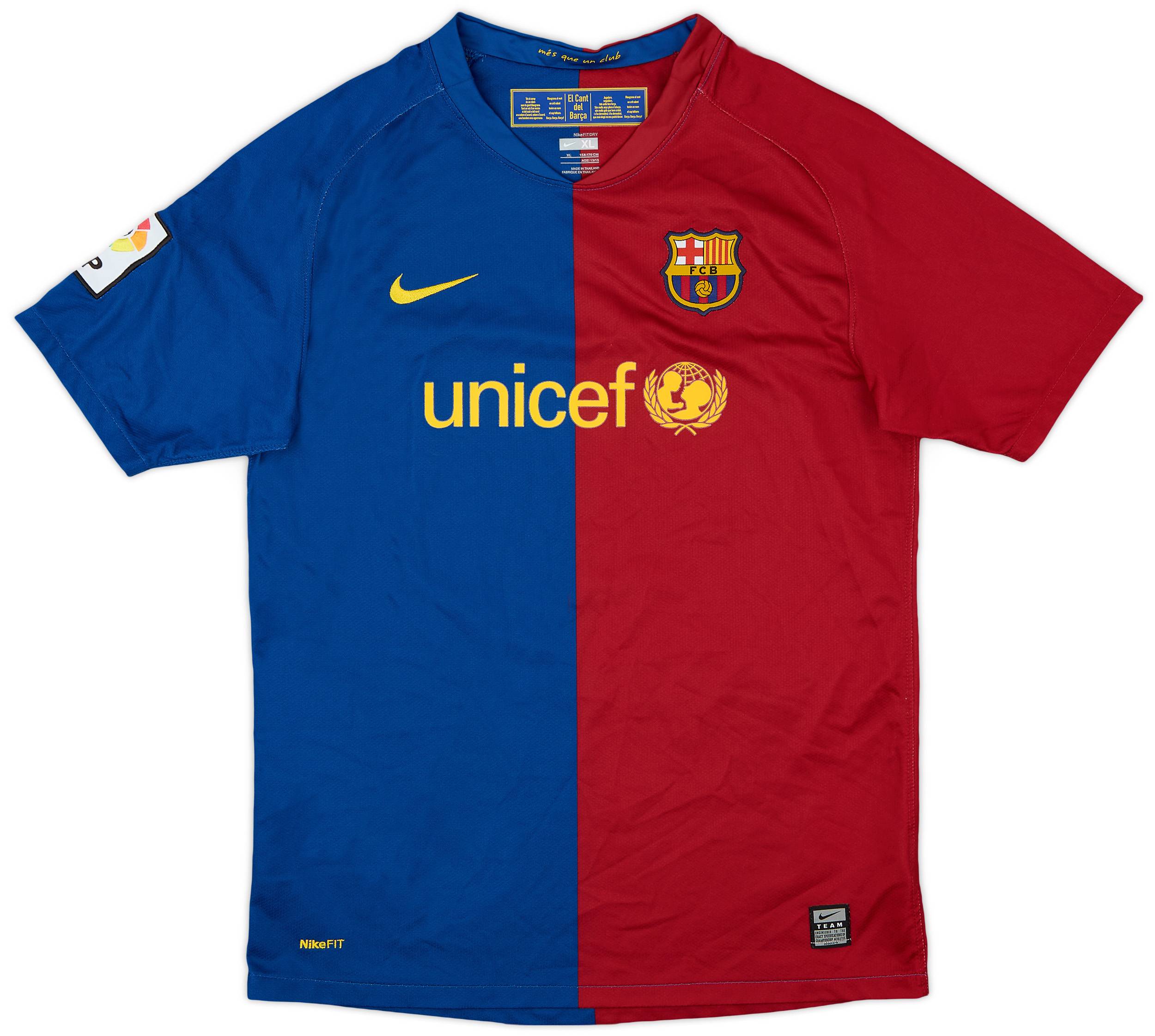 2008-09 Barcelona Home Shirt - 9/10 - (XL.Boys)