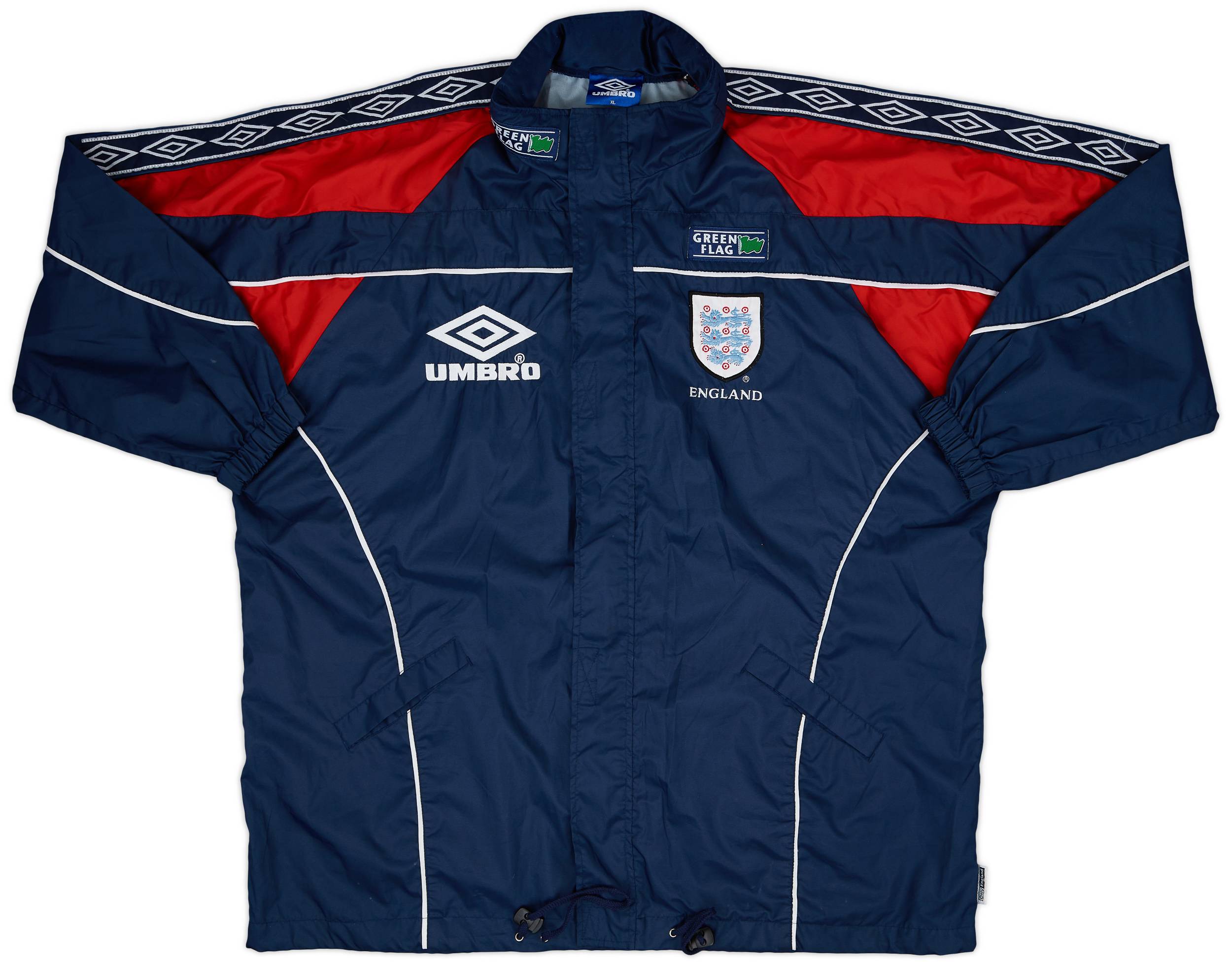 1995-97 England Umbro Hooded Rain Jacket - 9/10 - (XL)