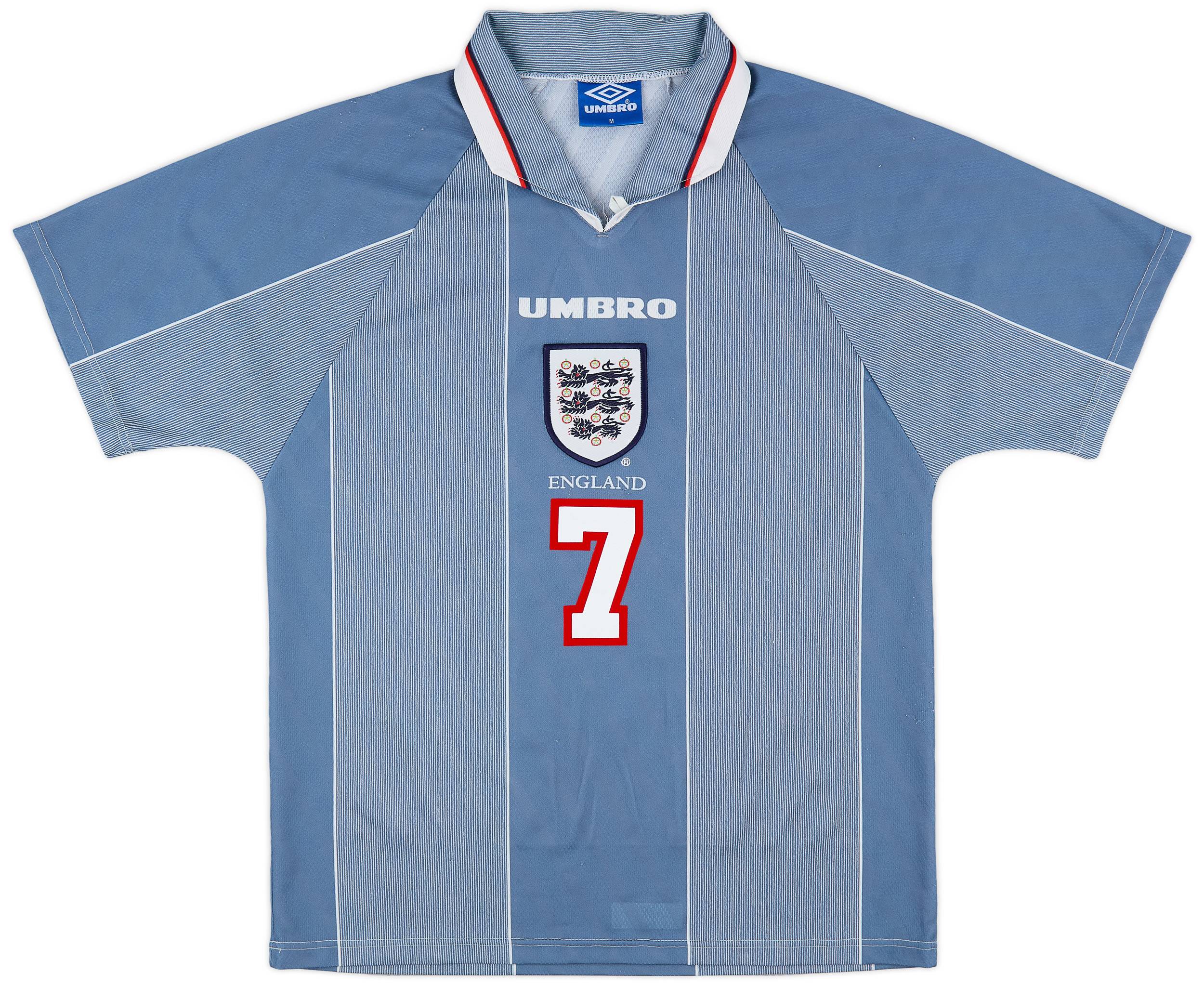 1996-97 England Away Shirt Beckham #7 - 6/10 - (M)