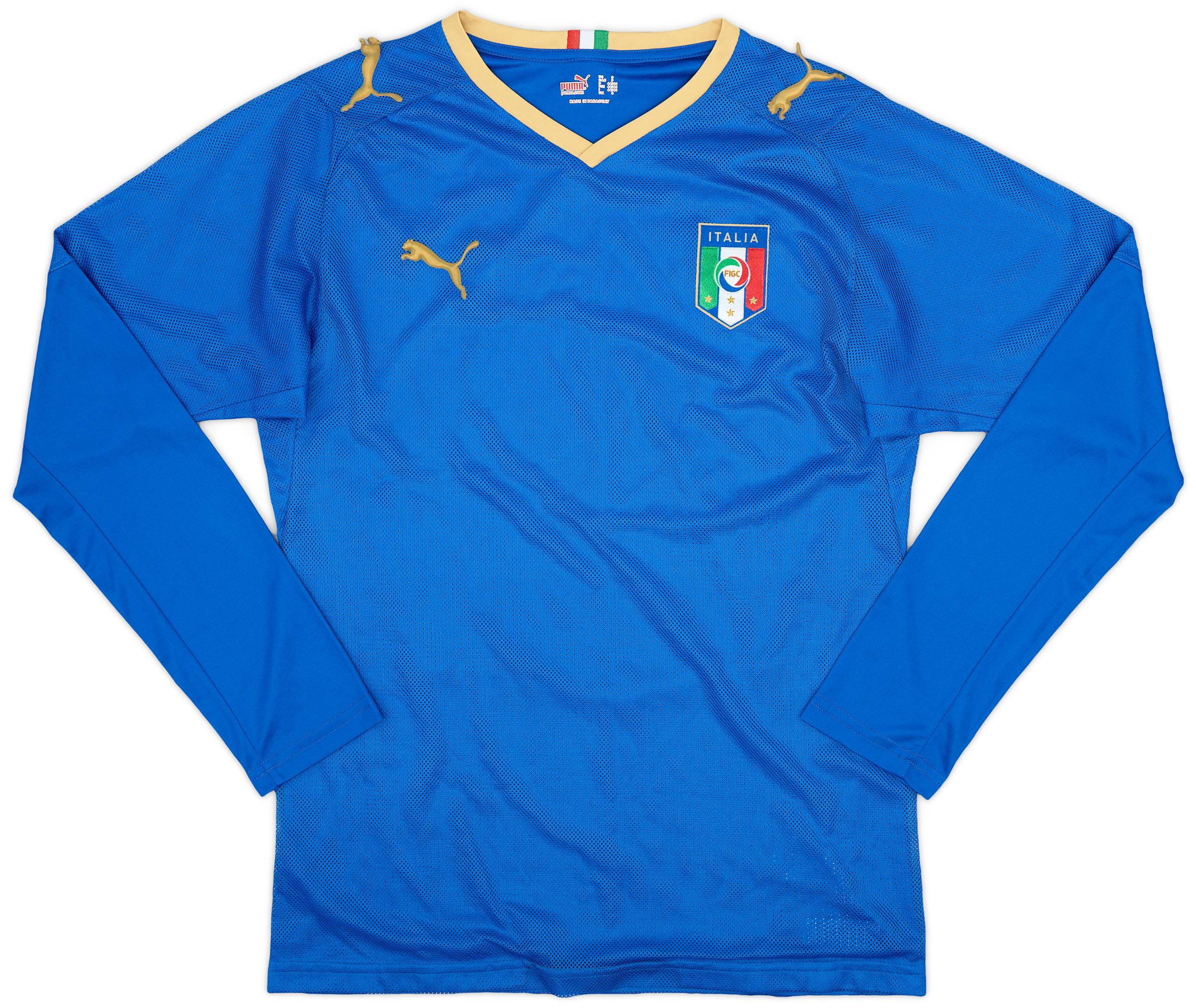 2007-08 Italy Home L/S Shirt - 4/10 - (S)