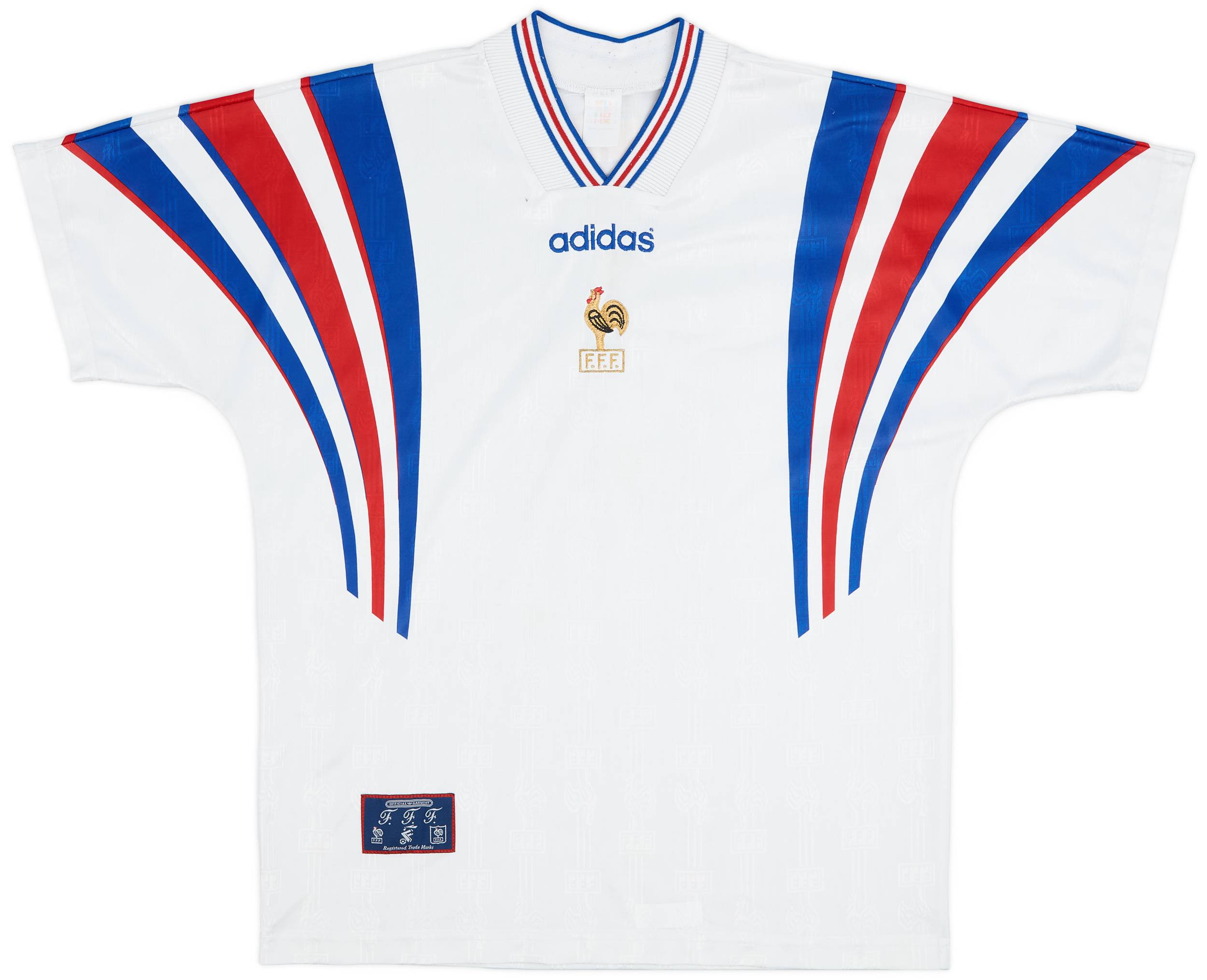 98-99 フランス代表　アウェイ　ユニフォーム　サッカー　ゲームシャツ 1996-98 France Away Shirt - 6/10 - (L)