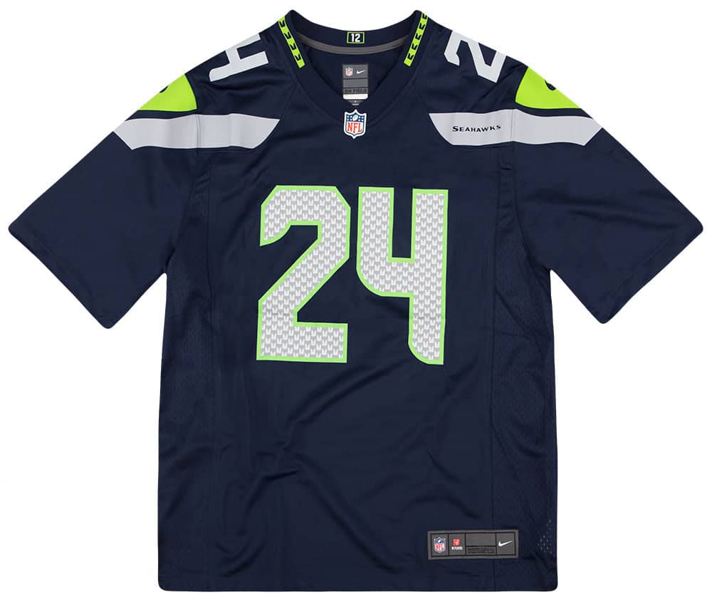 2019 Seattle Seahawks Lynch 24 Nike Game Jersey Home M As New