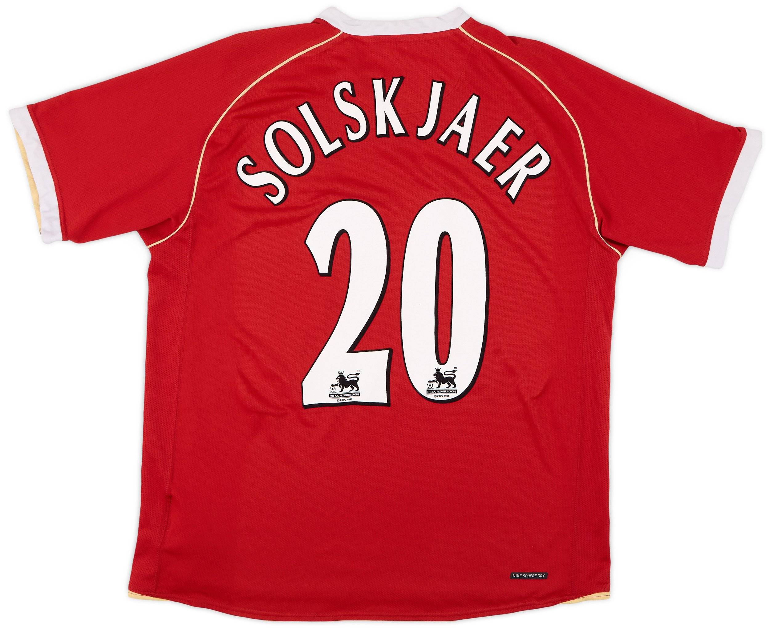 2006-07 Manchester United Home Shirt Solskjaer #20 - 7/10 - (L)