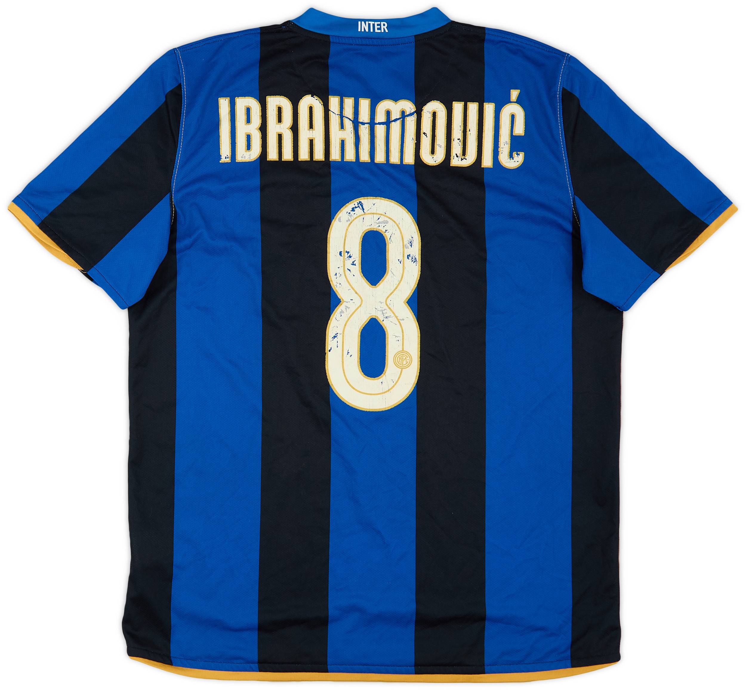 2008-09 Inter Milan Home Shirt Ibrahimovic #8 - 4/10 - (L)