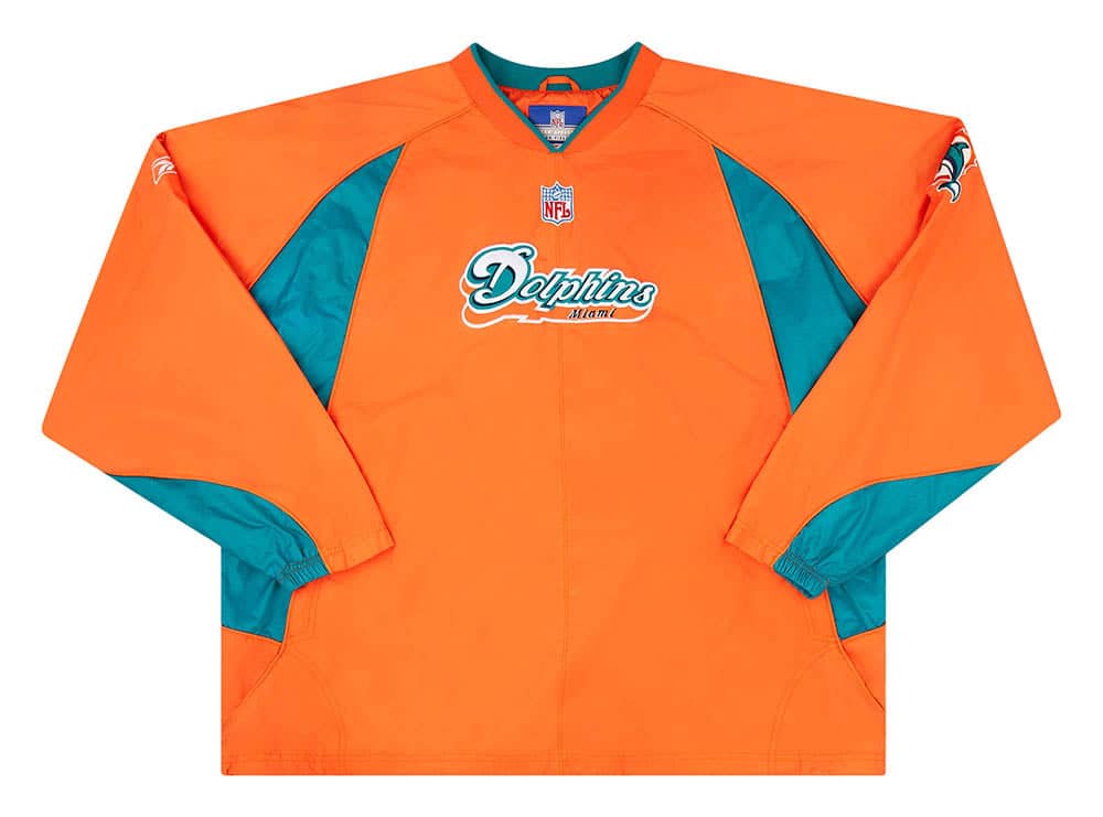 2002-04 Miami Dolphins Reebok Pullover Windbreaker Jacket XXL