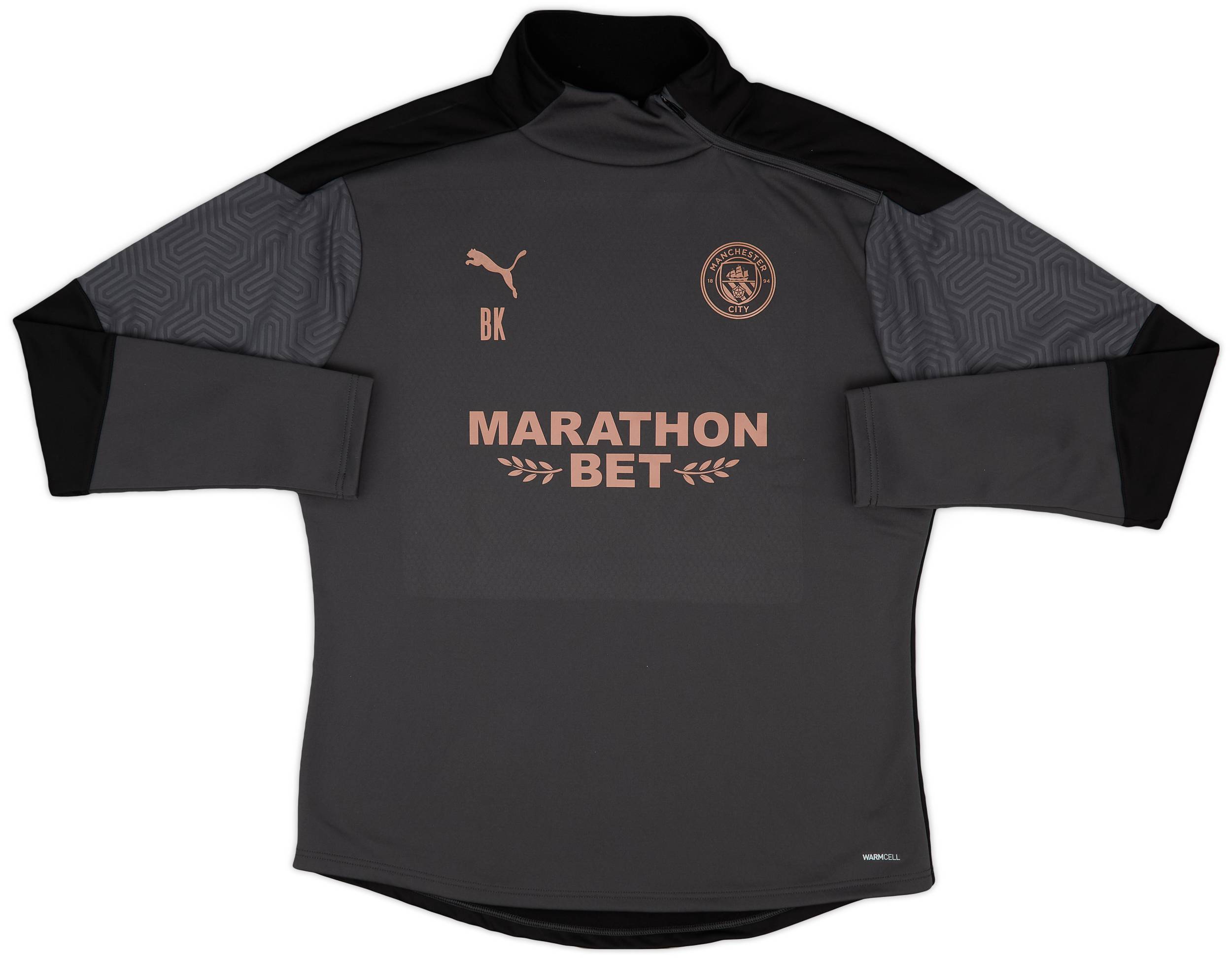 2019-20 Manchester City Staff Issue Puma 1/4 Zip Track Jacket BK