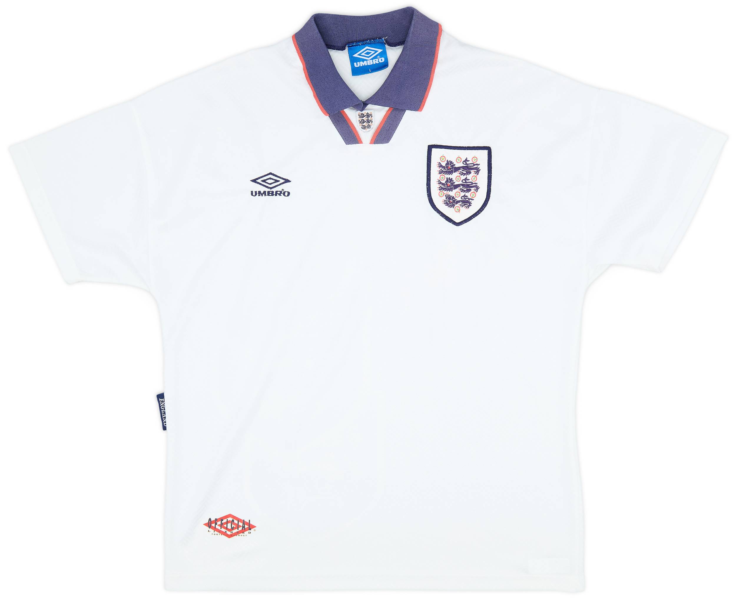 1993-95 England Home Shirt - 8/10 - (L)