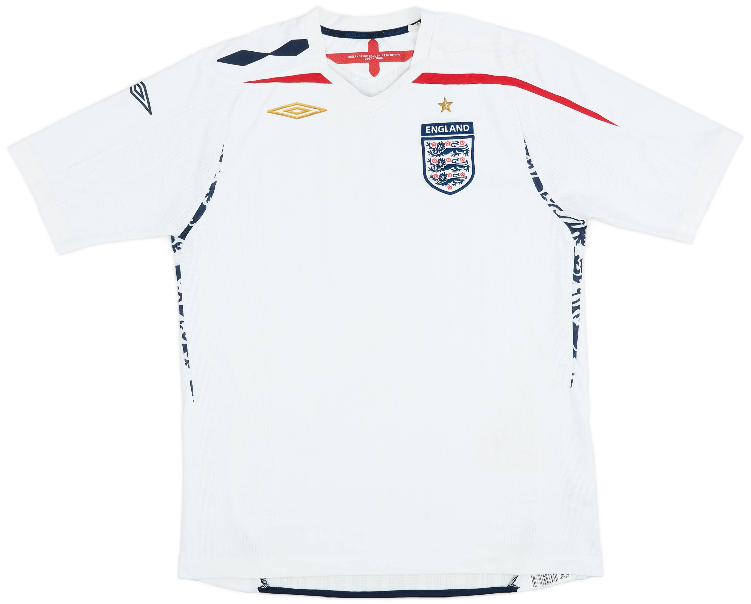 2007-09 England Home Shirt - 7/10 - (L)