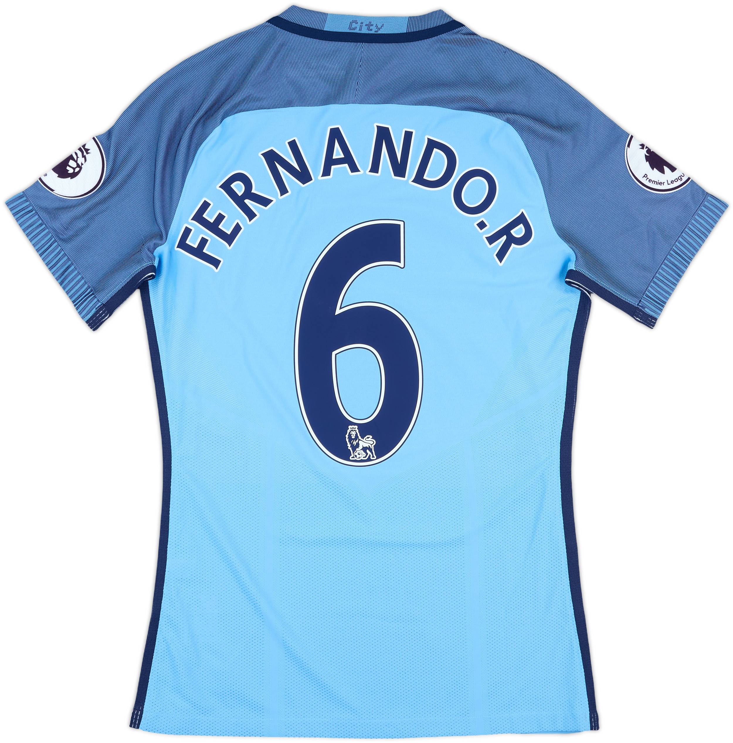 2016-17 Manchester City Match Issue Home Shirt Fernando.R #6