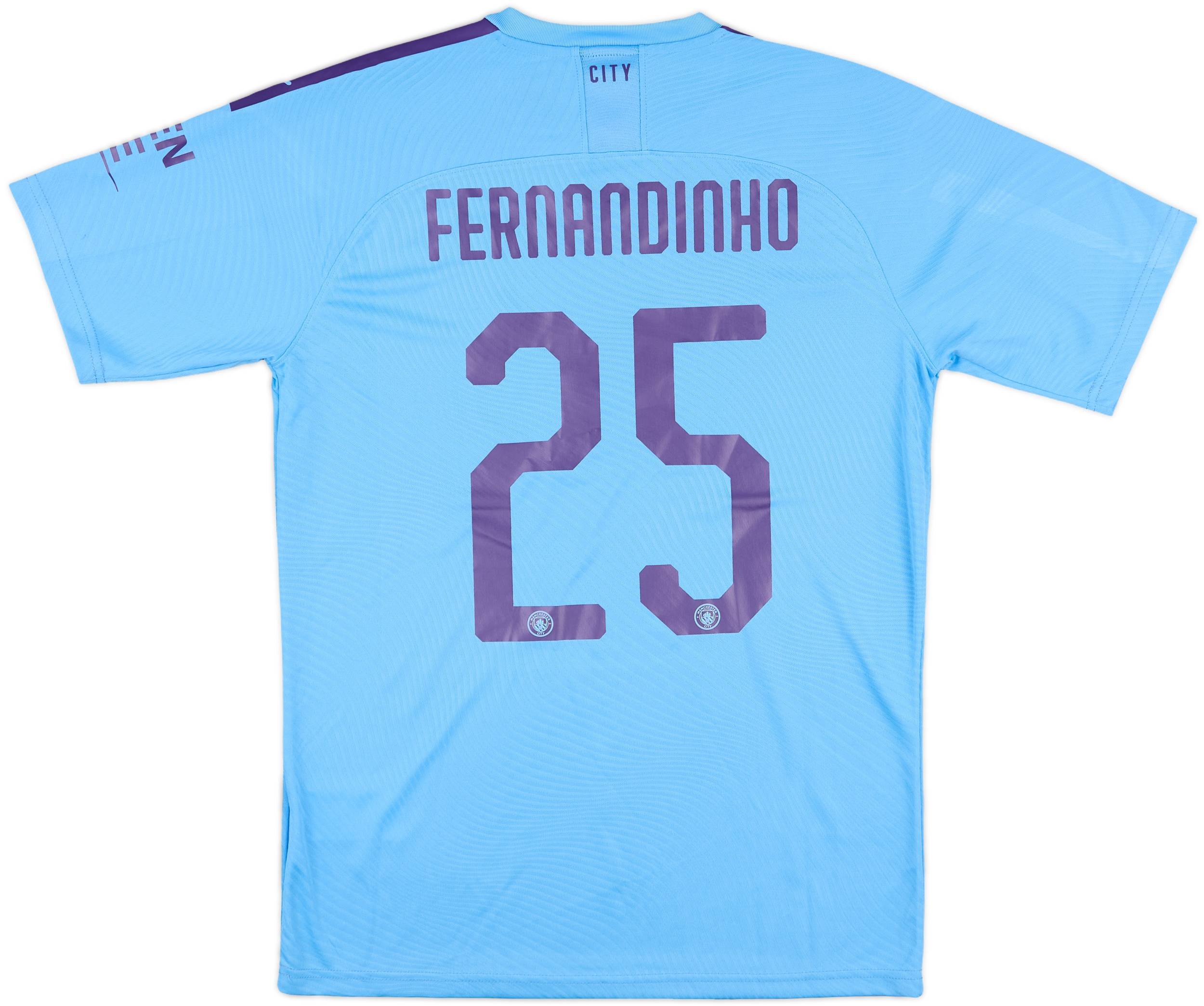 2019-20 Manchester City Match Issue Carabao Cup Home Shirt Fernandinho #25
