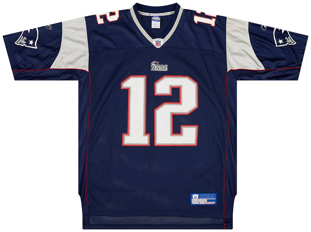 2002 04 New England Patriots Brady 12 Reebok On Field Home Jersey Excellent L