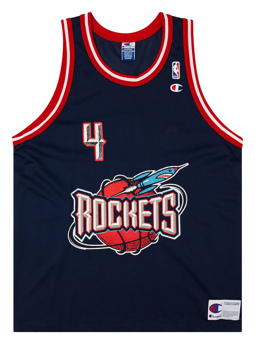 1996-00 Houston Rockets Barkley #4 Champion Away Jersey (Good) XL