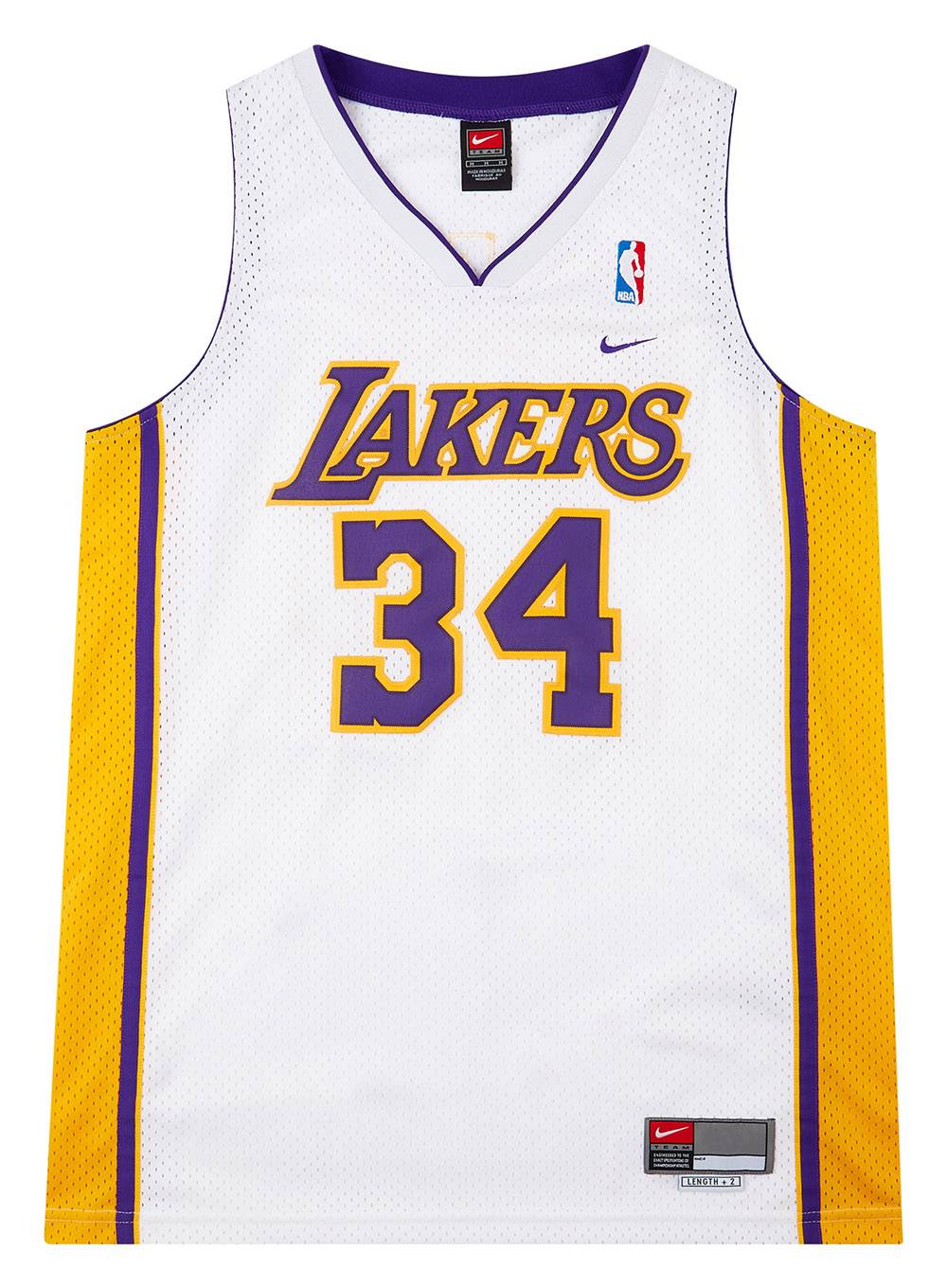 2002 04 LA Lakers O Neal 34 Nike Swingman Alternate Jersey Excellent M