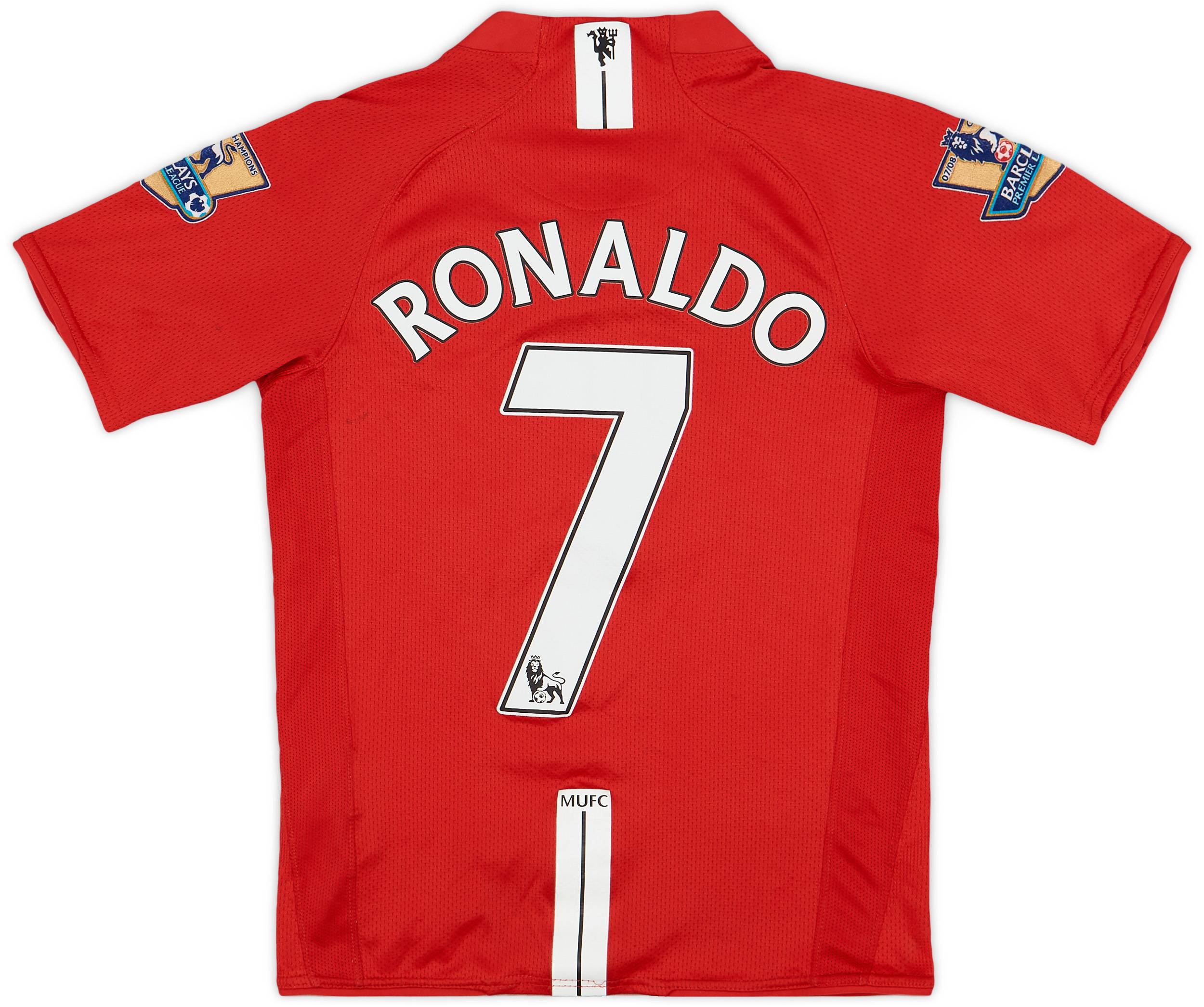 2007-09 Manchester United Home Shirt Ronaldo #7 - 7/10 - (M.Boys)