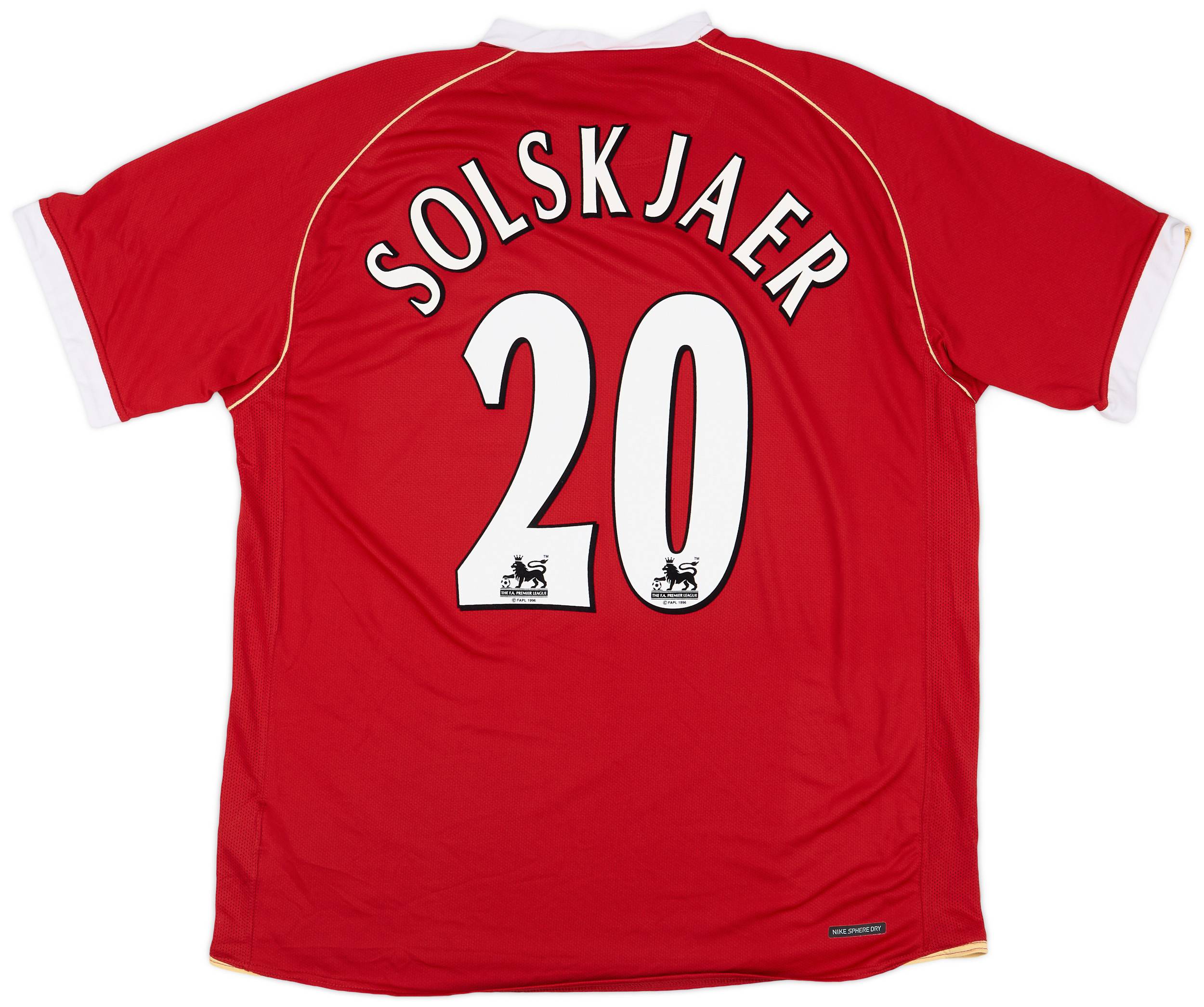2006-07 Manchester United Home Shirt Solskjaer #20 - 9/10 - (XL)