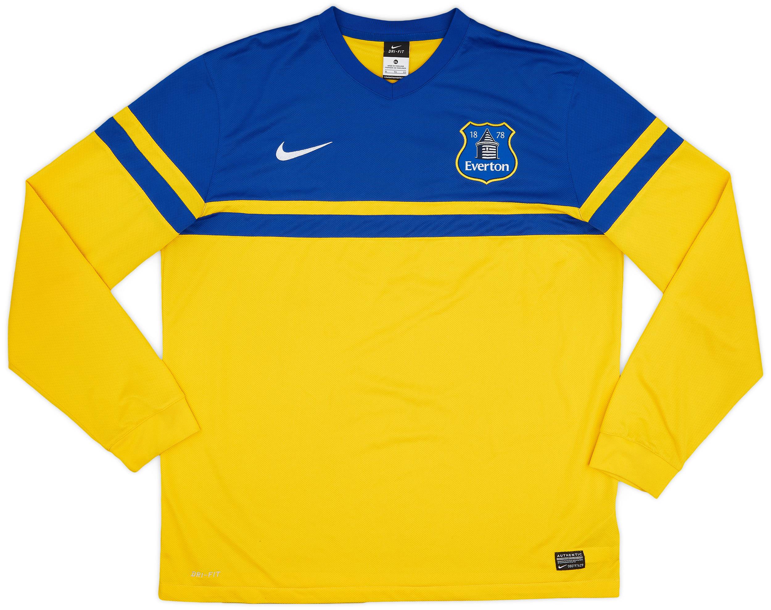 2013-14 Everton Away L/S Shirt - 8/10 - (XL)