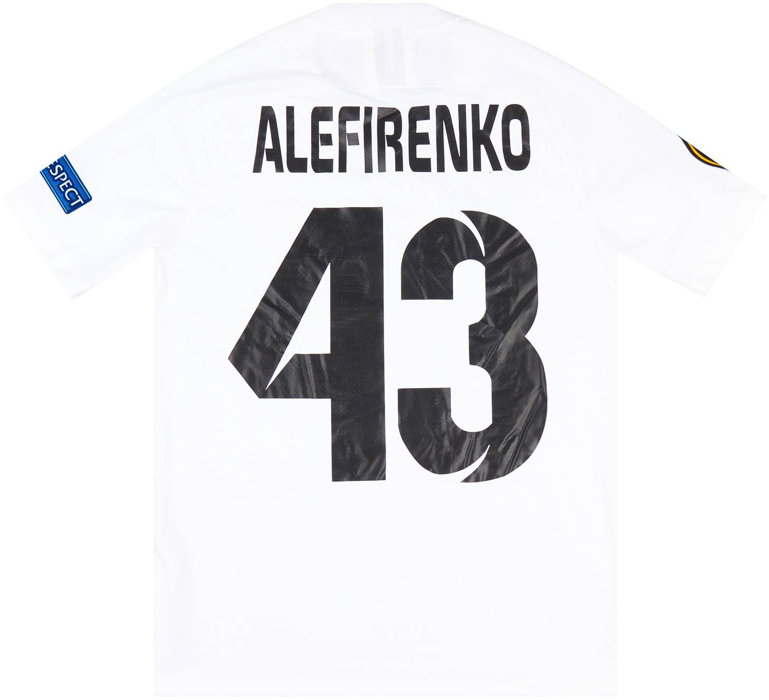 2020-21 Zorya Luhansk Match Issue Europa League Home Shirt Alefirenko #43 (v Leicester)
