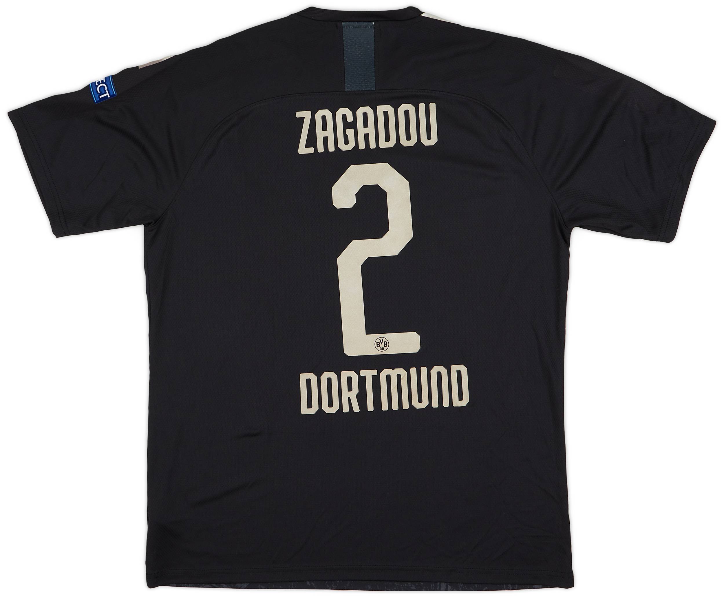2019-20 Borussia Dortmund Player Issue Champions League Away Shirt Zagadou #2