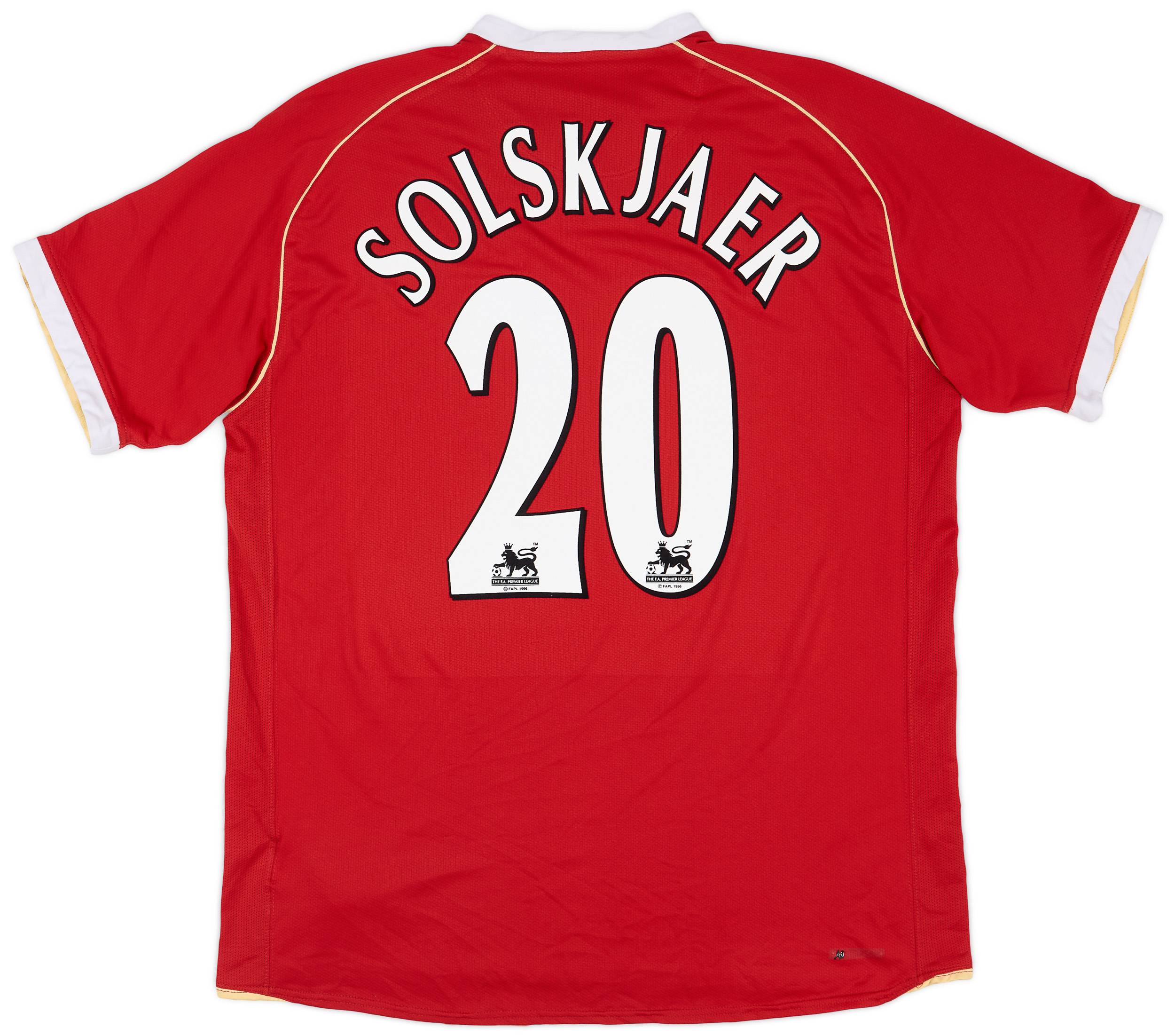 2006-07 Manchester United Home Shirt Solskjaer #20 - 7/10 - (XL)