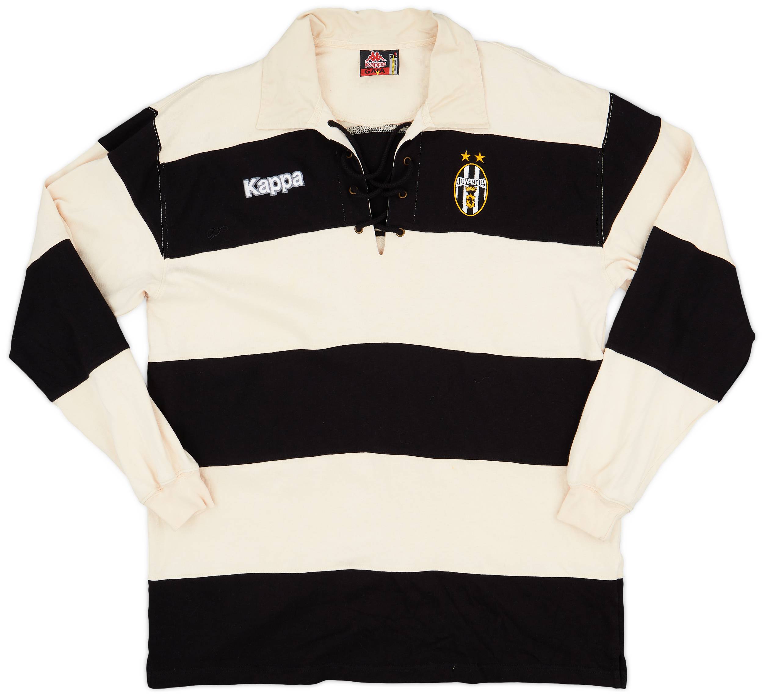 1997-98 Juventus Kappa Laced Polo L/S Shirt - 5/10 - (XL)