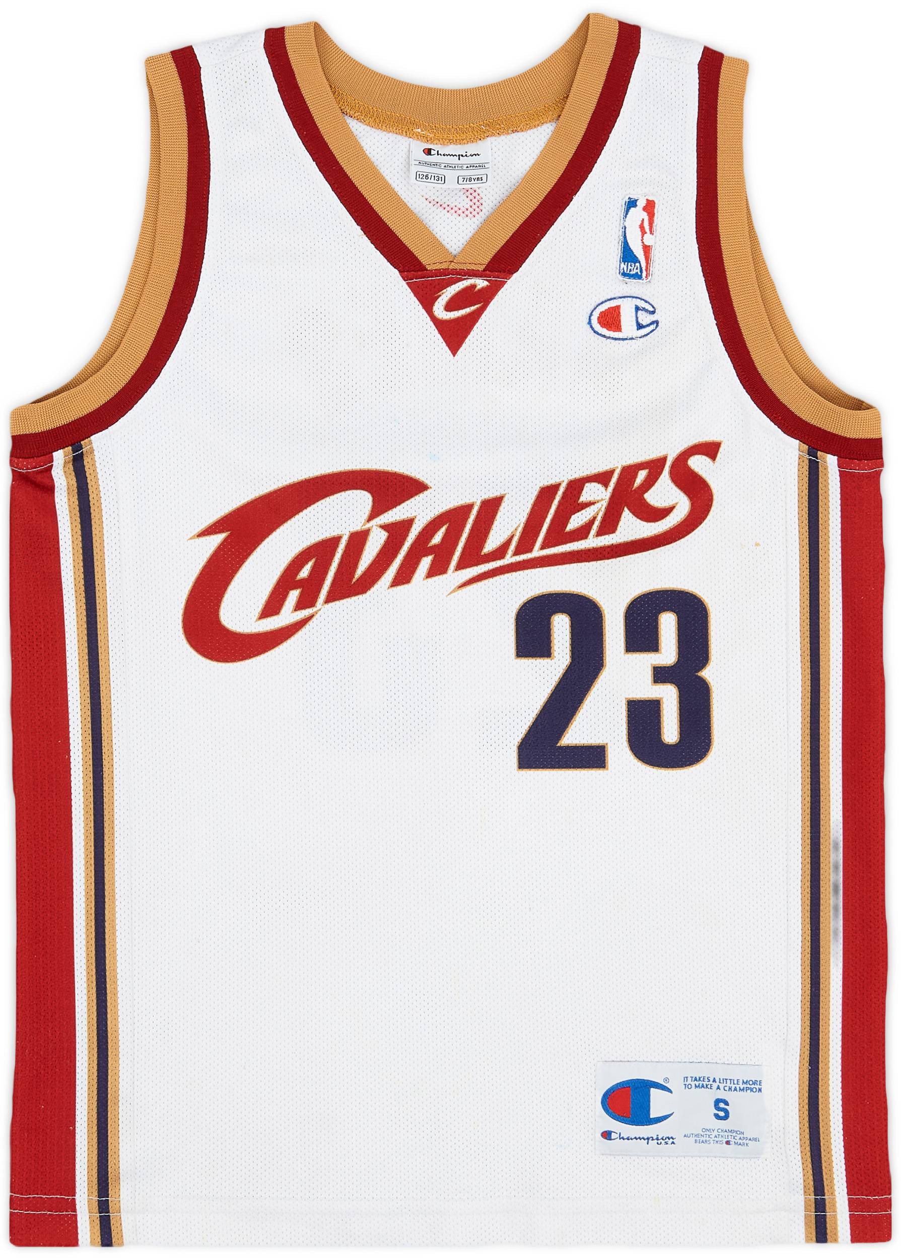 2003-10 Cleveland Cavaliers James #23 Champion Home Jersey - 5/10 - (S.Boys)