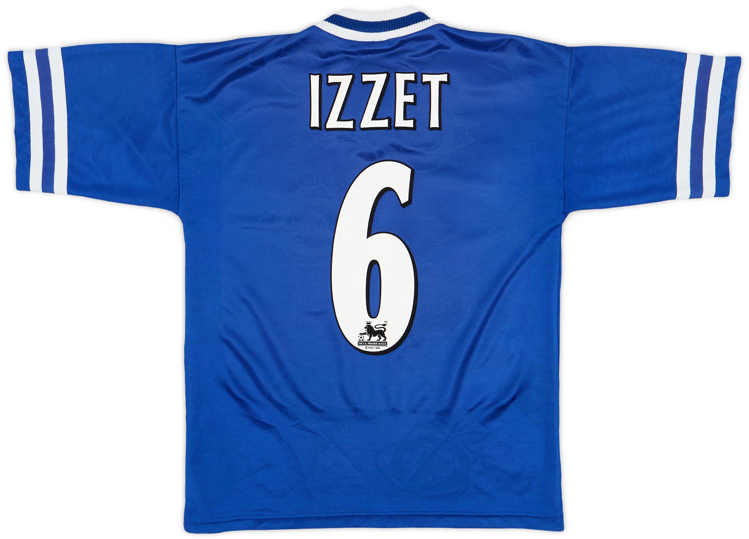 1996-98 Leicester Home Shirt Izzet #6 - 8/10 - (S)