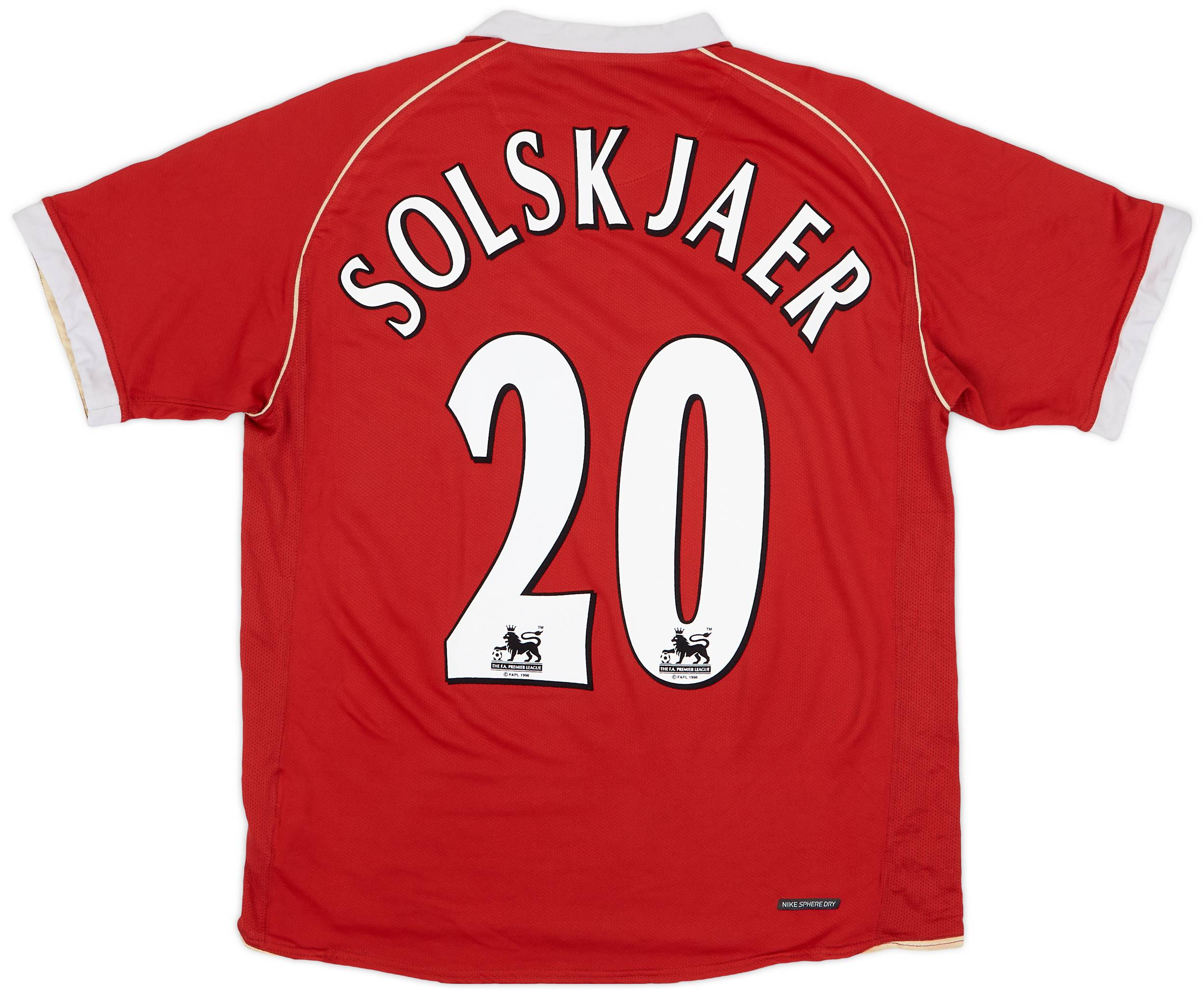 2006-07 Manchester United Home Shirt Solskjaer #20 - 6/10 - (M)