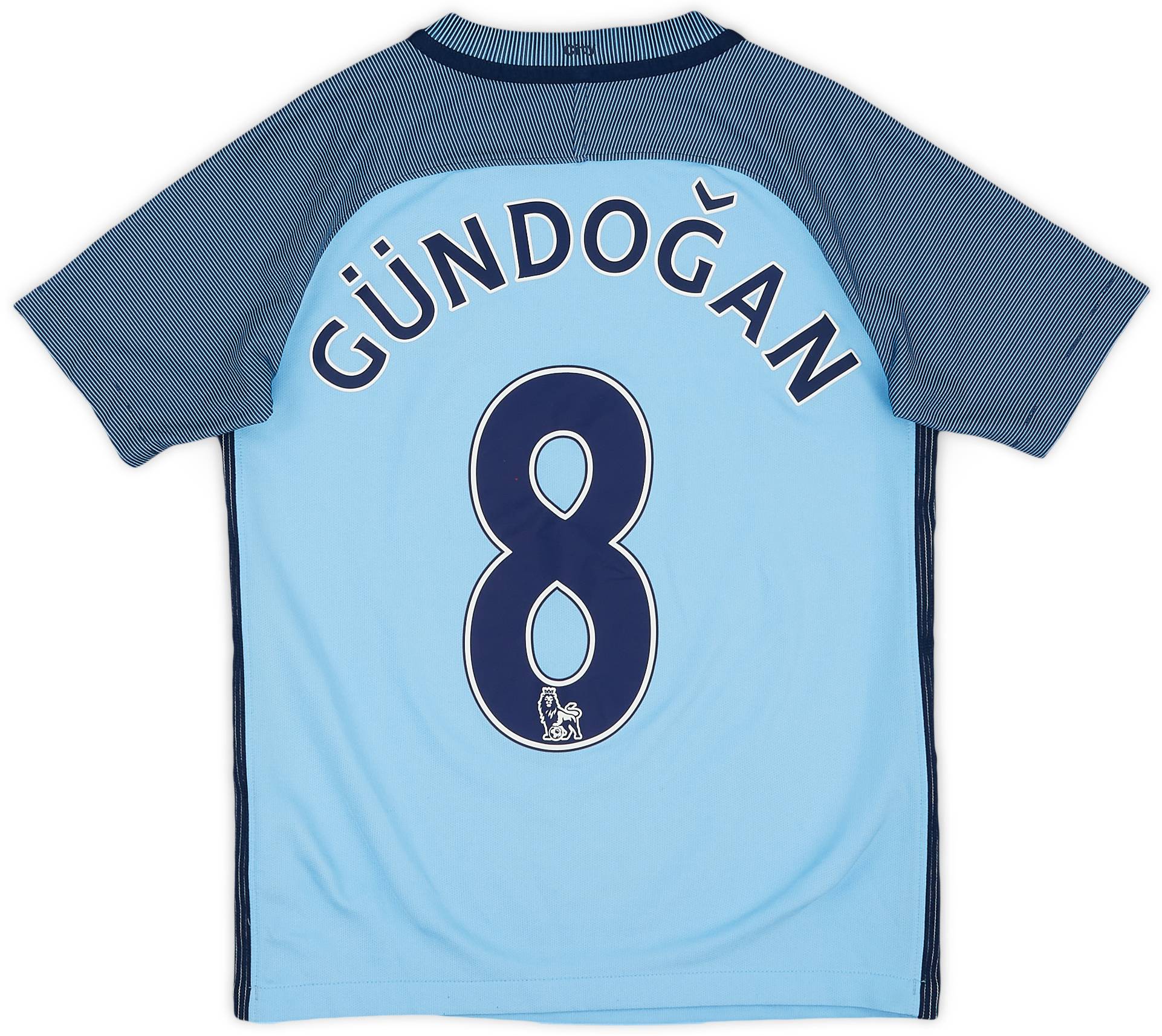 2016-17 Manchester City Home Shirt Gundogan #8 - 7/10 - (M.Boys)