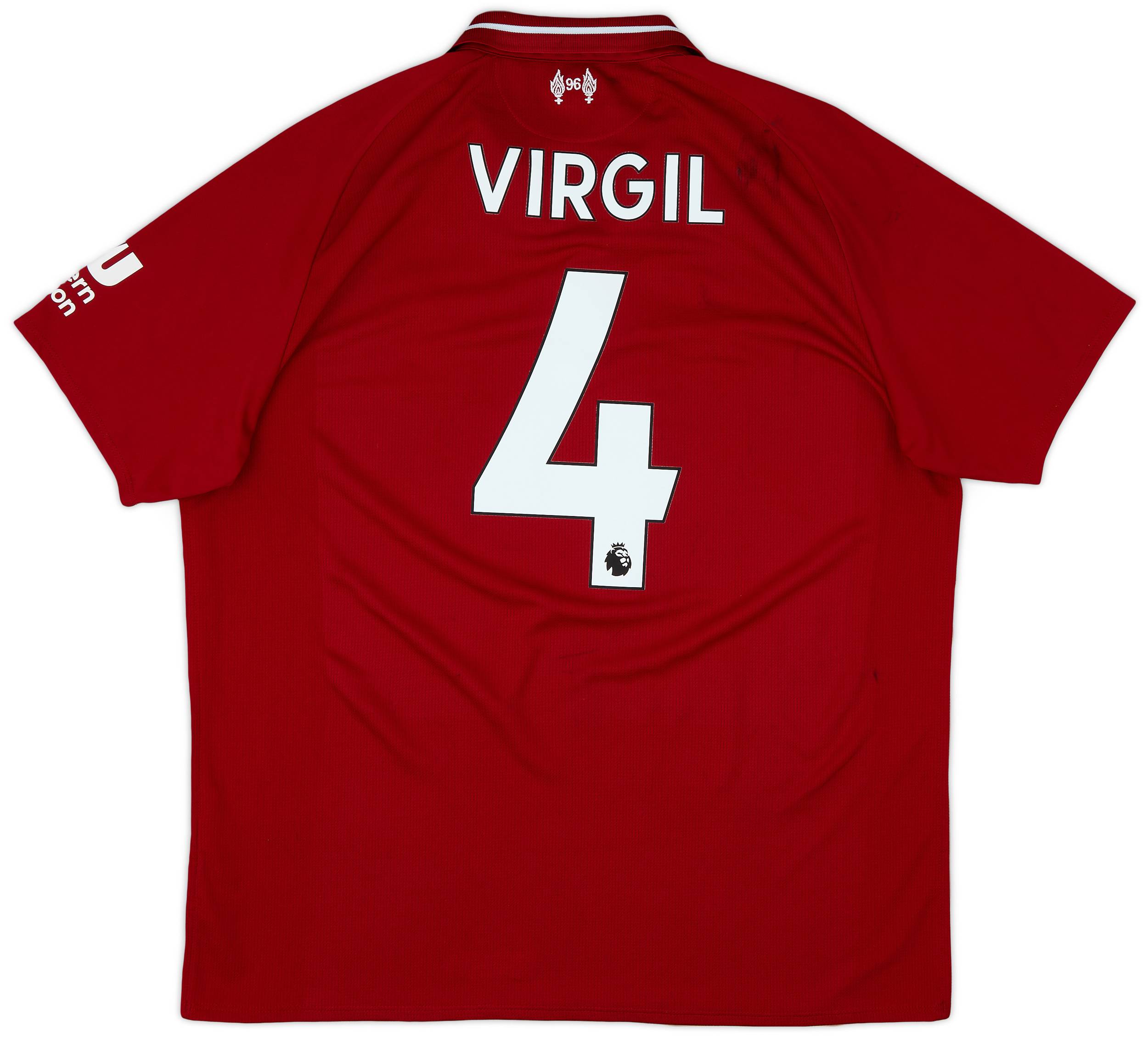 2018 19 Liverpool Home Shirt Virgil 4 6 10 L