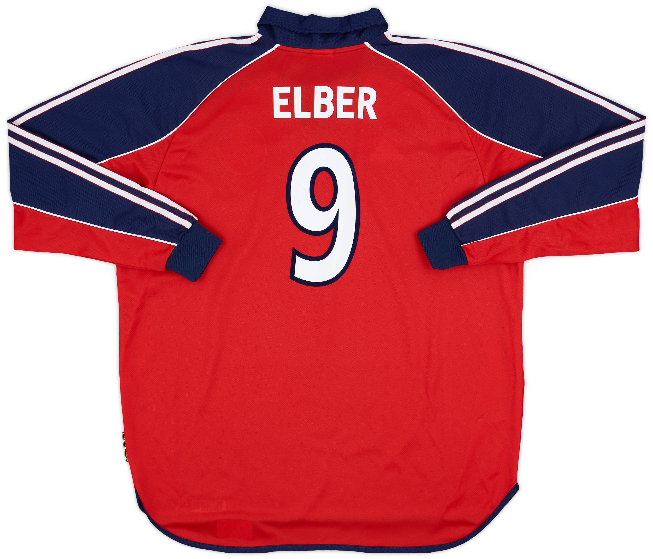 1999-01 Bayern Munich Player Issue Home L/S Shirt Elber #9 - 9/10 - (XL)