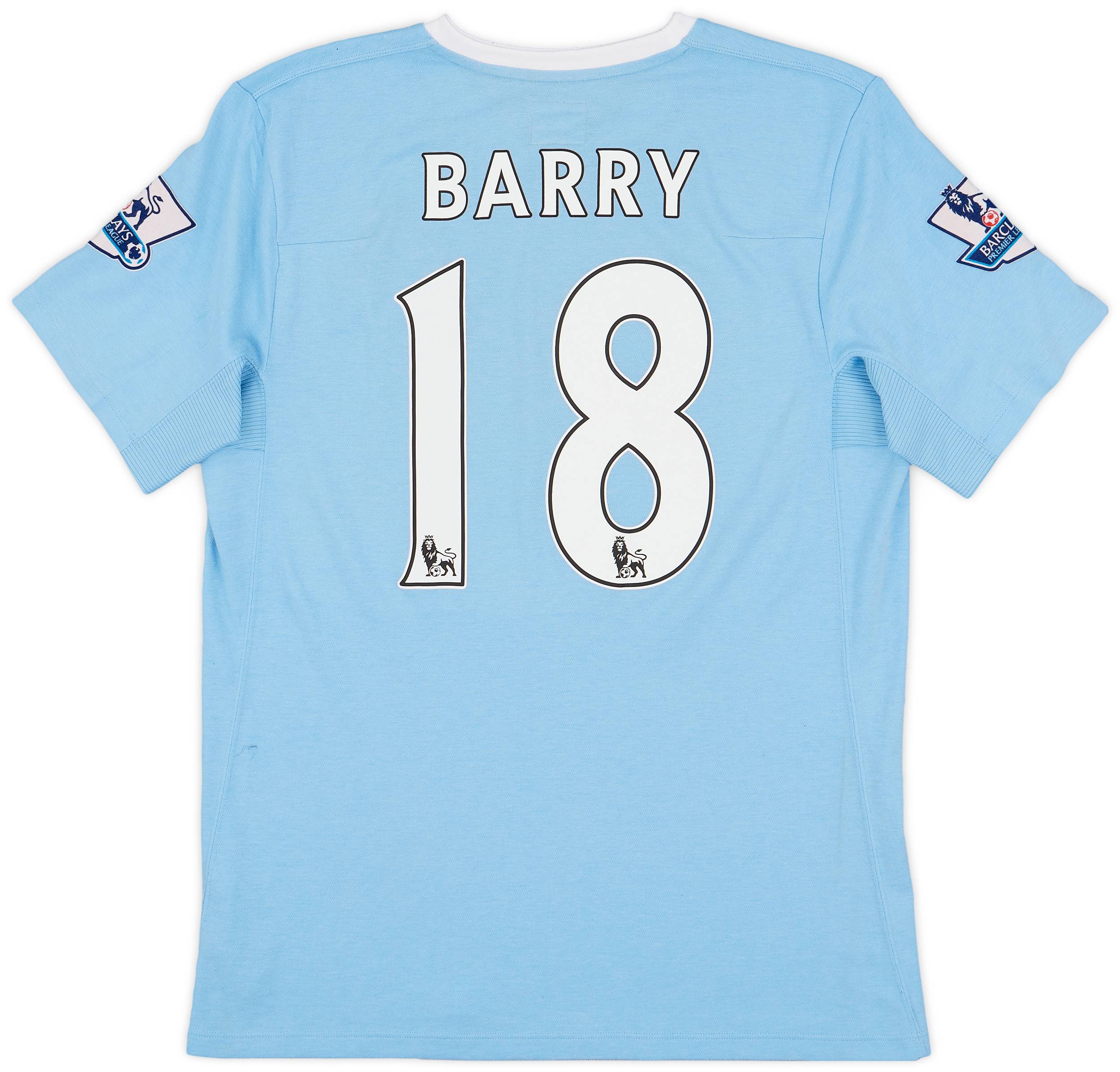 2009-10 Manchester City Home Shirt Barry #18 - 7/10 - (M)