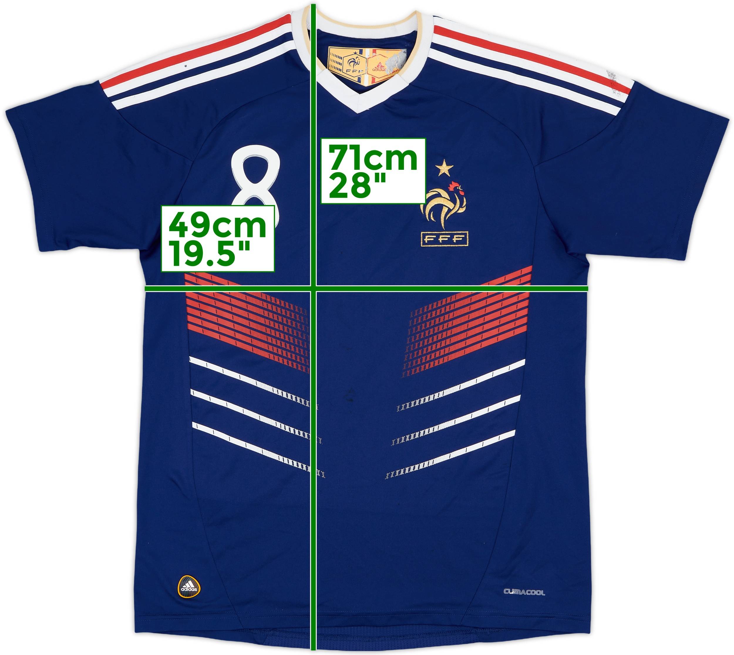 フランス代表 2009 ユニフォーム GOURCUFF 正規品 2009-10 France Home Shirt Gourcuff #8 - 7/10 - (XL.Boys)