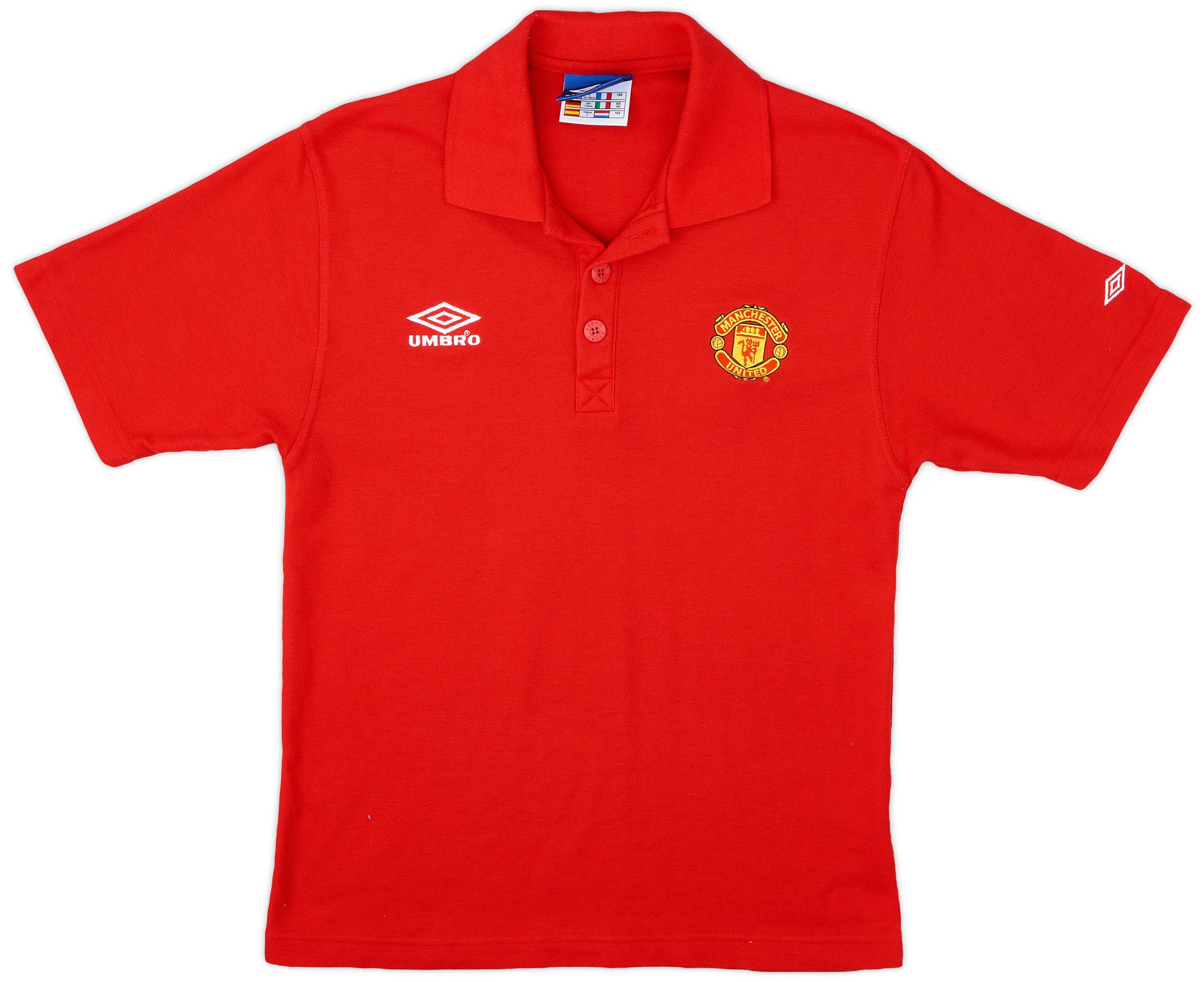 1998-99 Manchester United Umbro Polo Shirt - 9/10 - (XL.Boys)