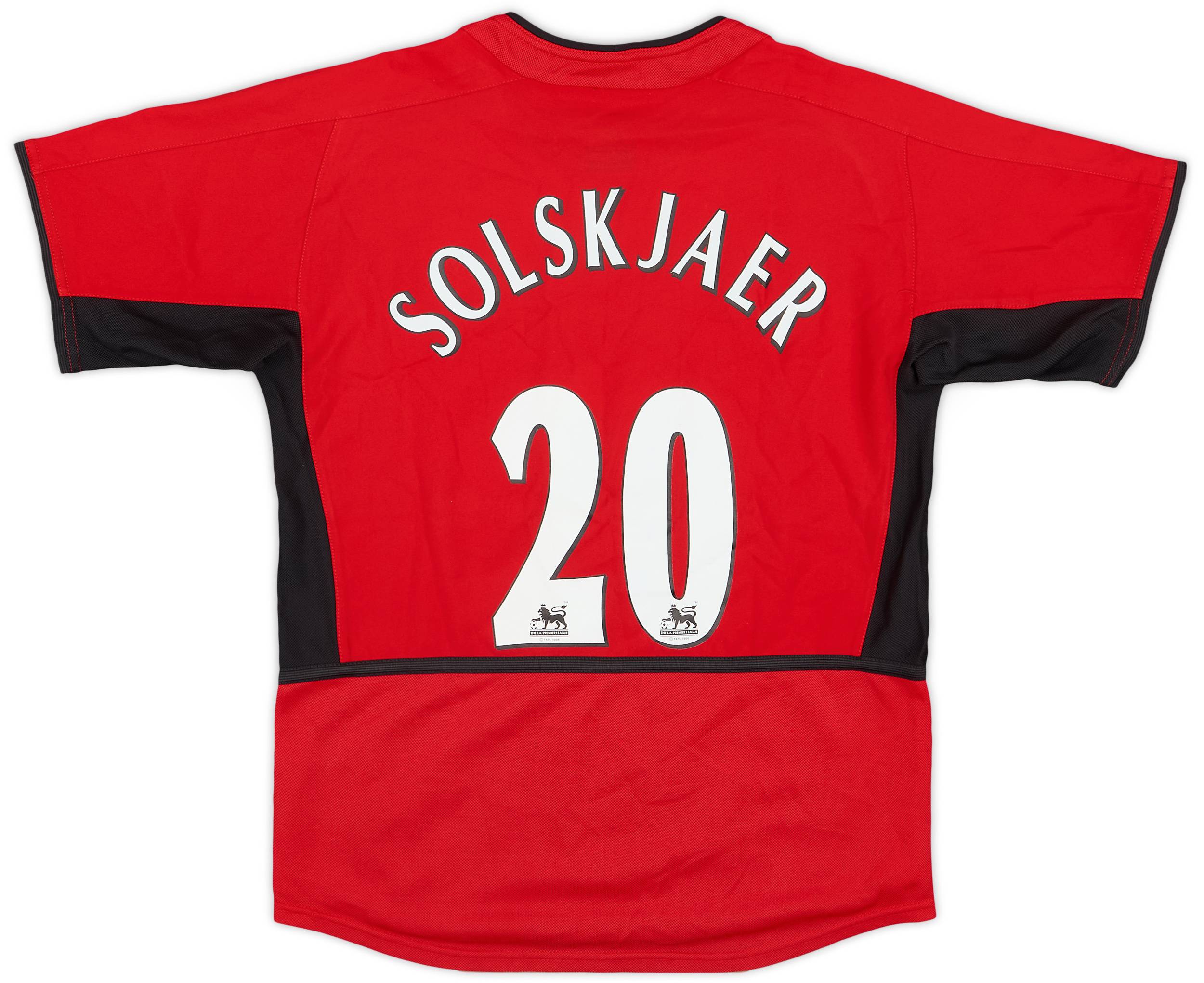 2002-04 Manchester United Home Shirt Solskjaer #20 - 7/10 - (S.Boys)