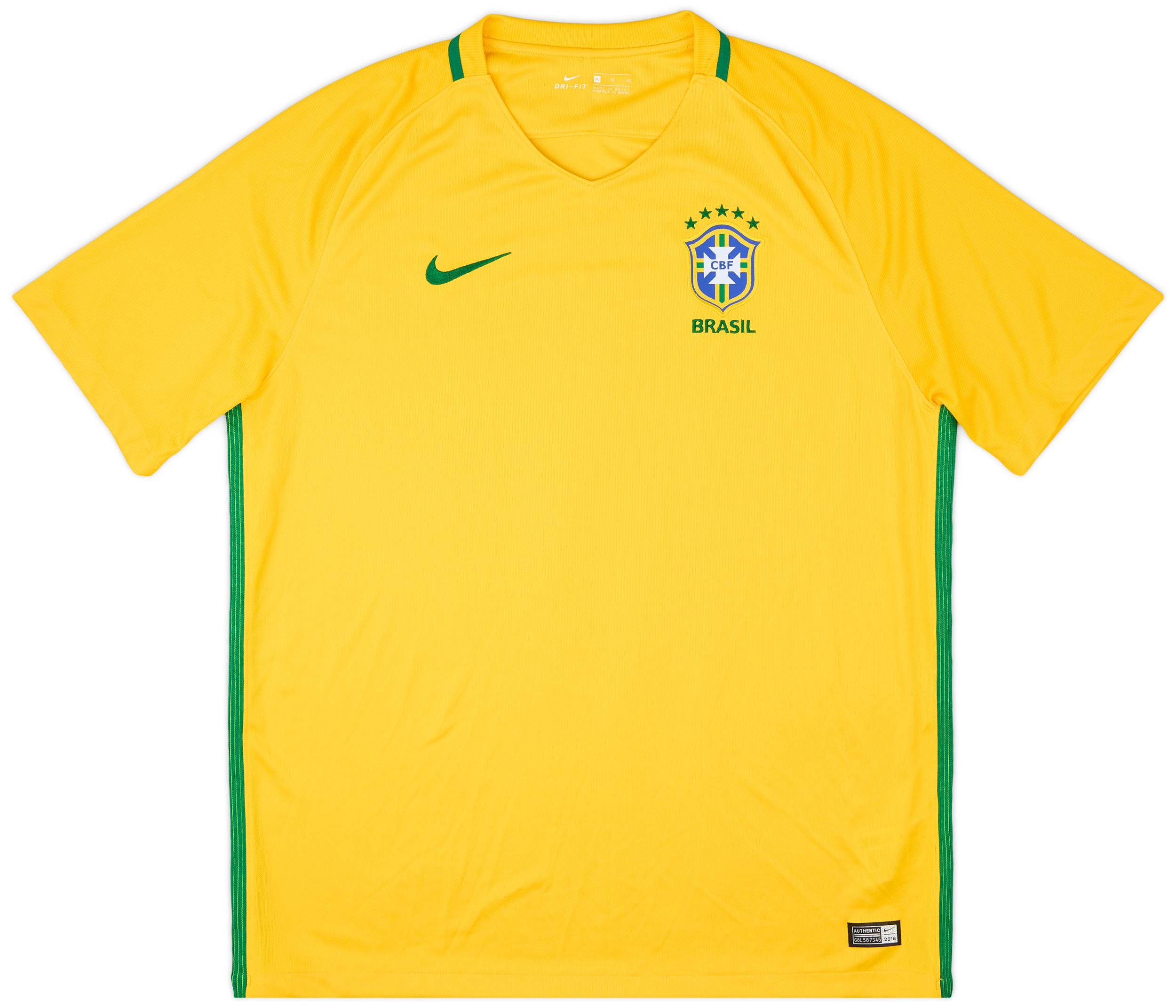 2016-17 Brazil Home Shirt - 9/10 - (XL)
