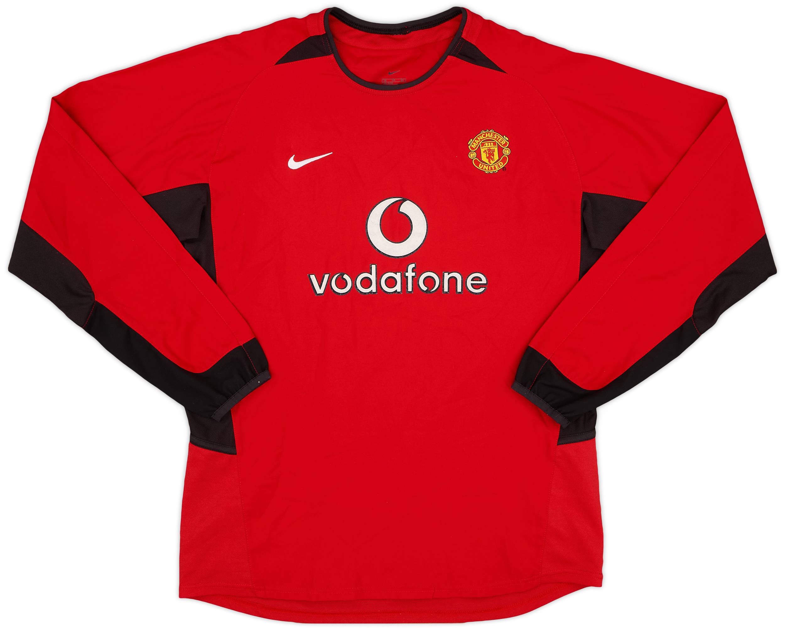2002-04 Manchester United Home L/S Shirt - 8/10 - (XL.Boys)