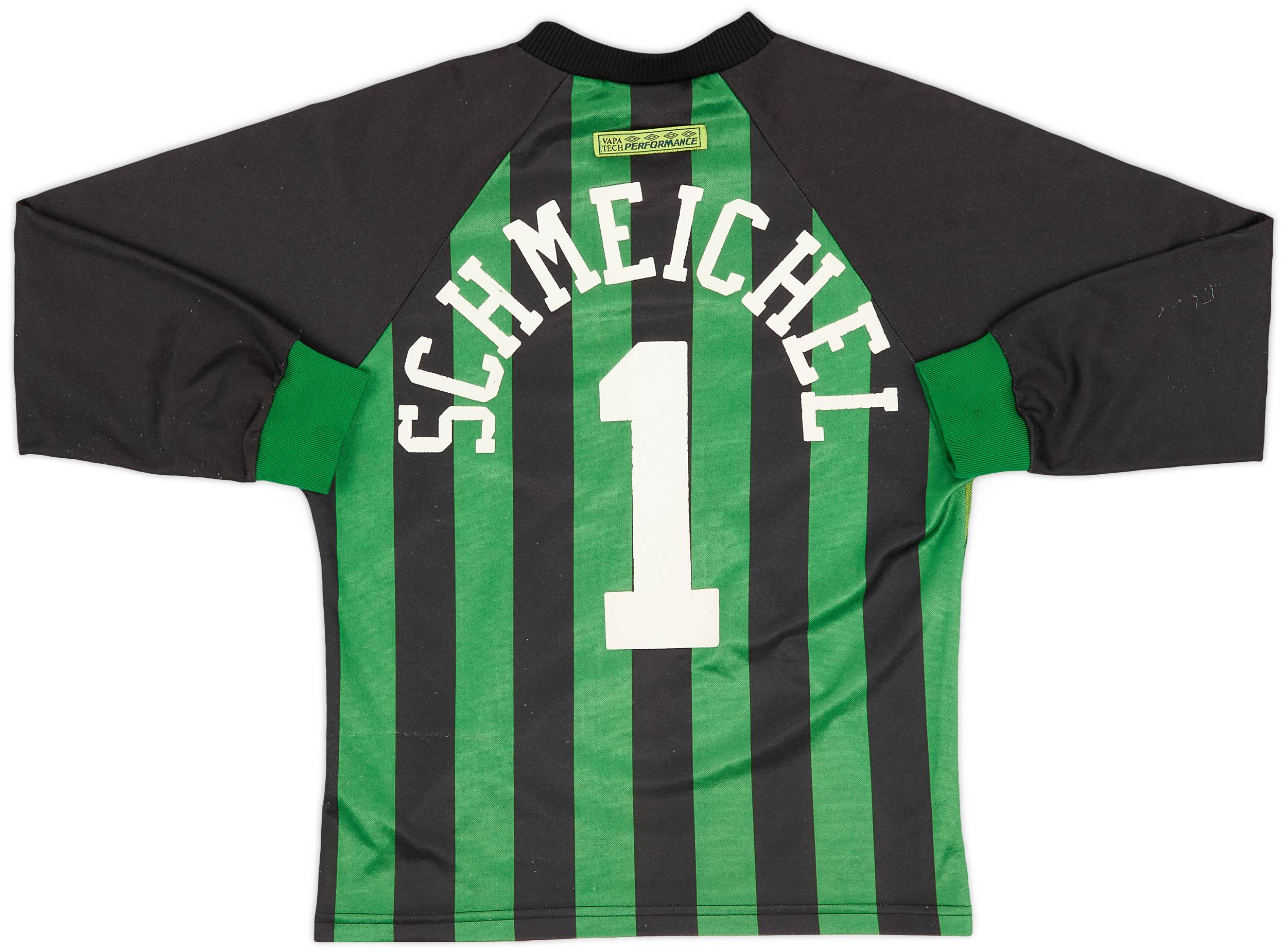 1997-98 Manchester United Green GK Shirt Schmeichel #1 - 7/10 - (L.Boys)