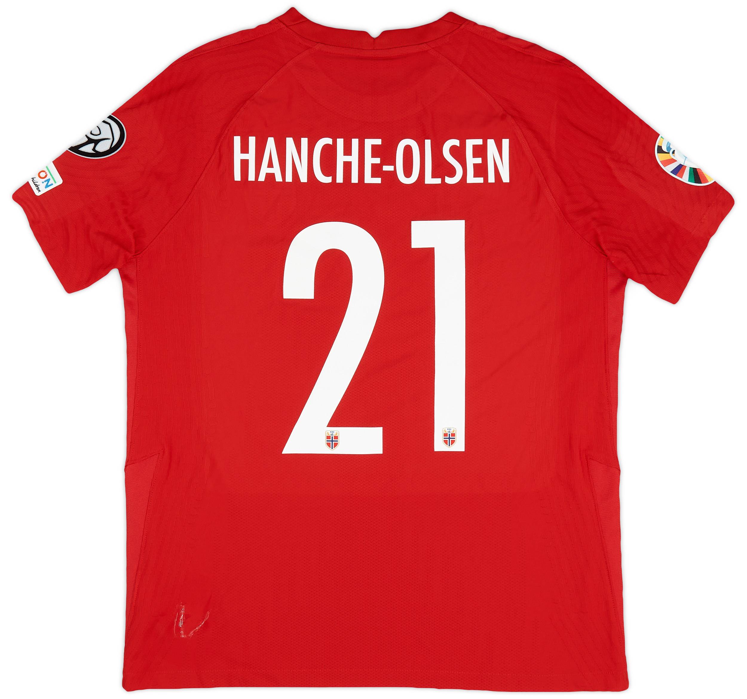2022-23 Norway Match Issue European Championship Home Shirt Hanche-Olsen #21