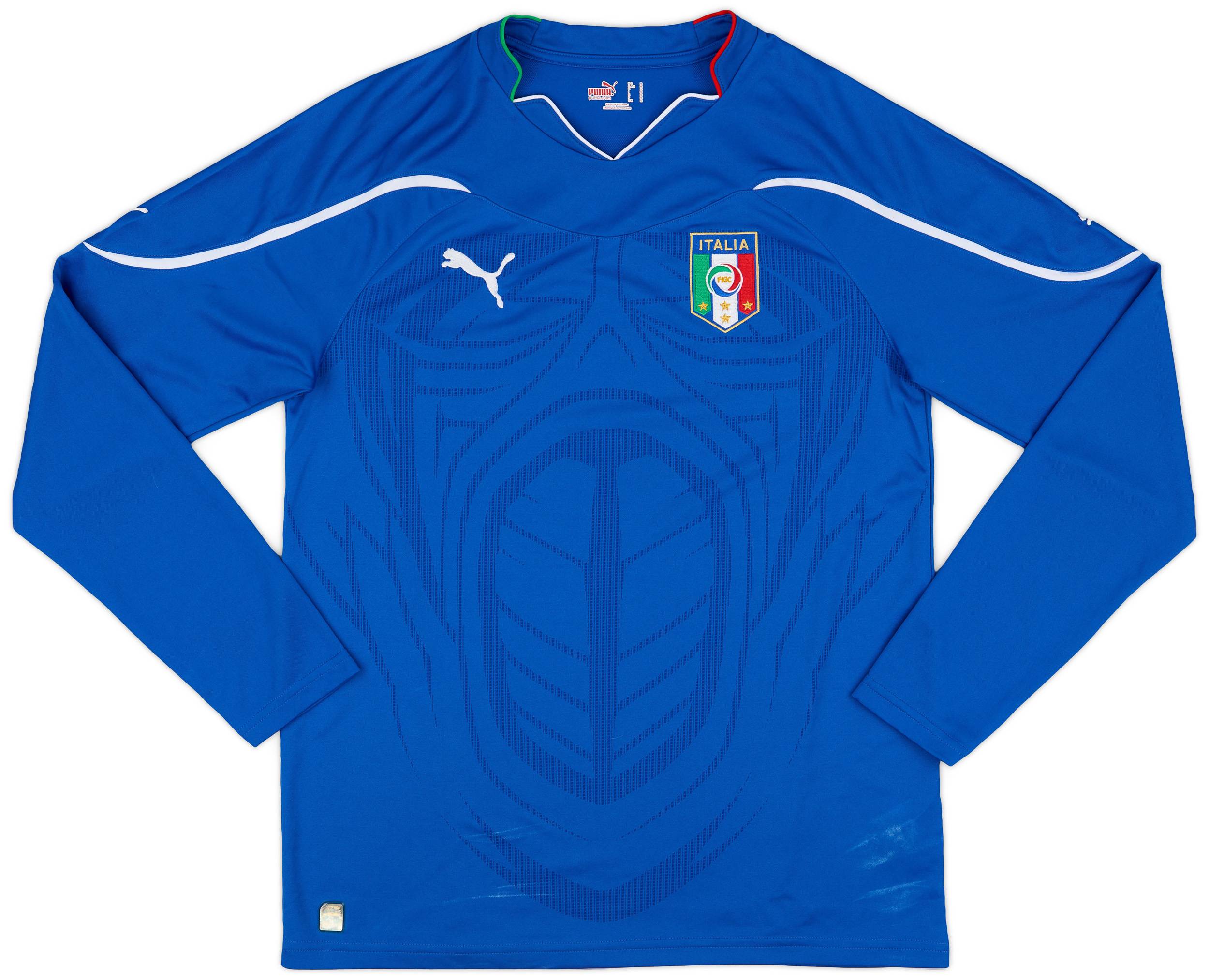 2010-12 Italy Home L/S Shirt - 8/10 - (M)