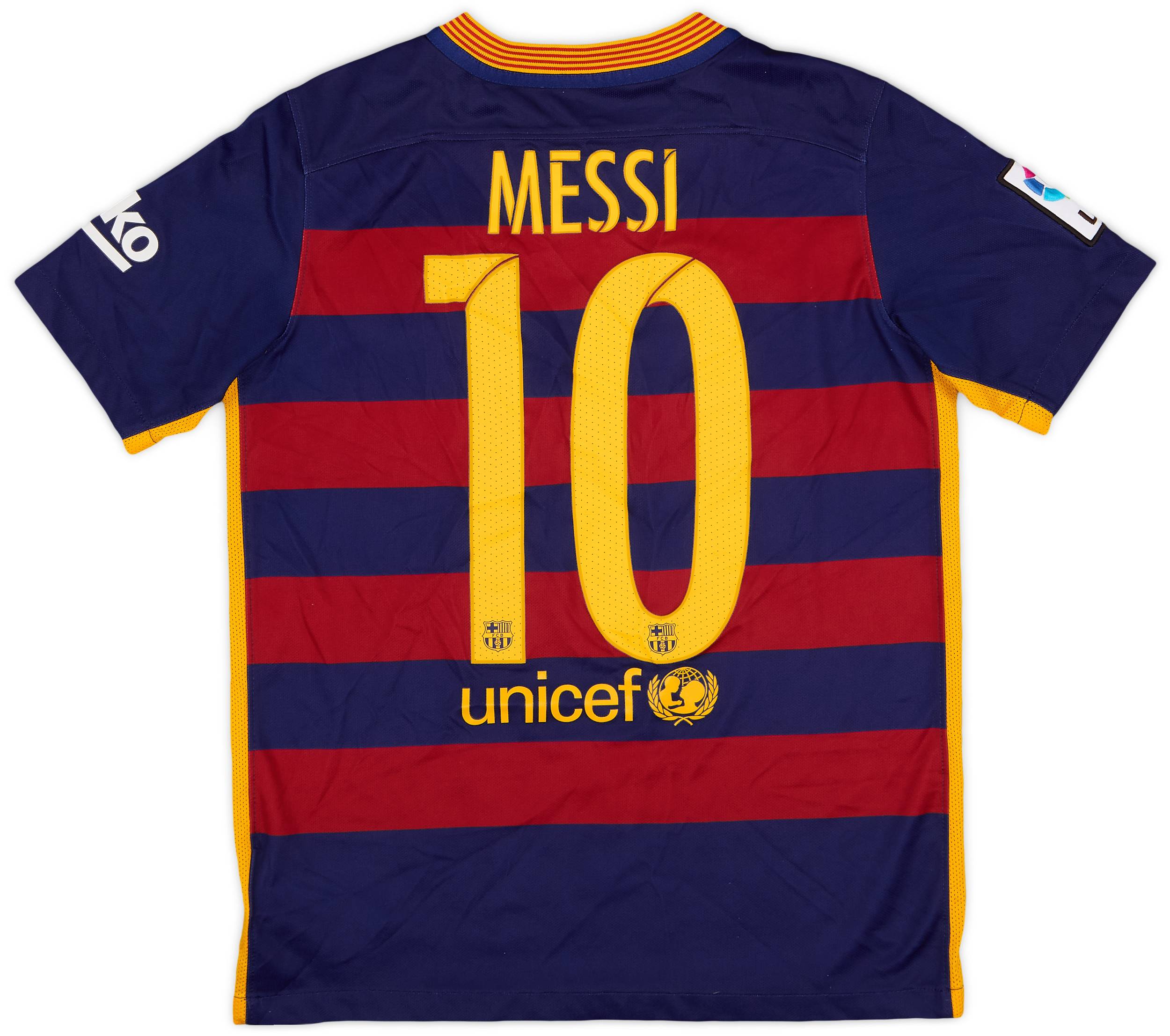 2015-16 Barcelona Home Shirt Messi #10 - 7/10 - (L.Boys)