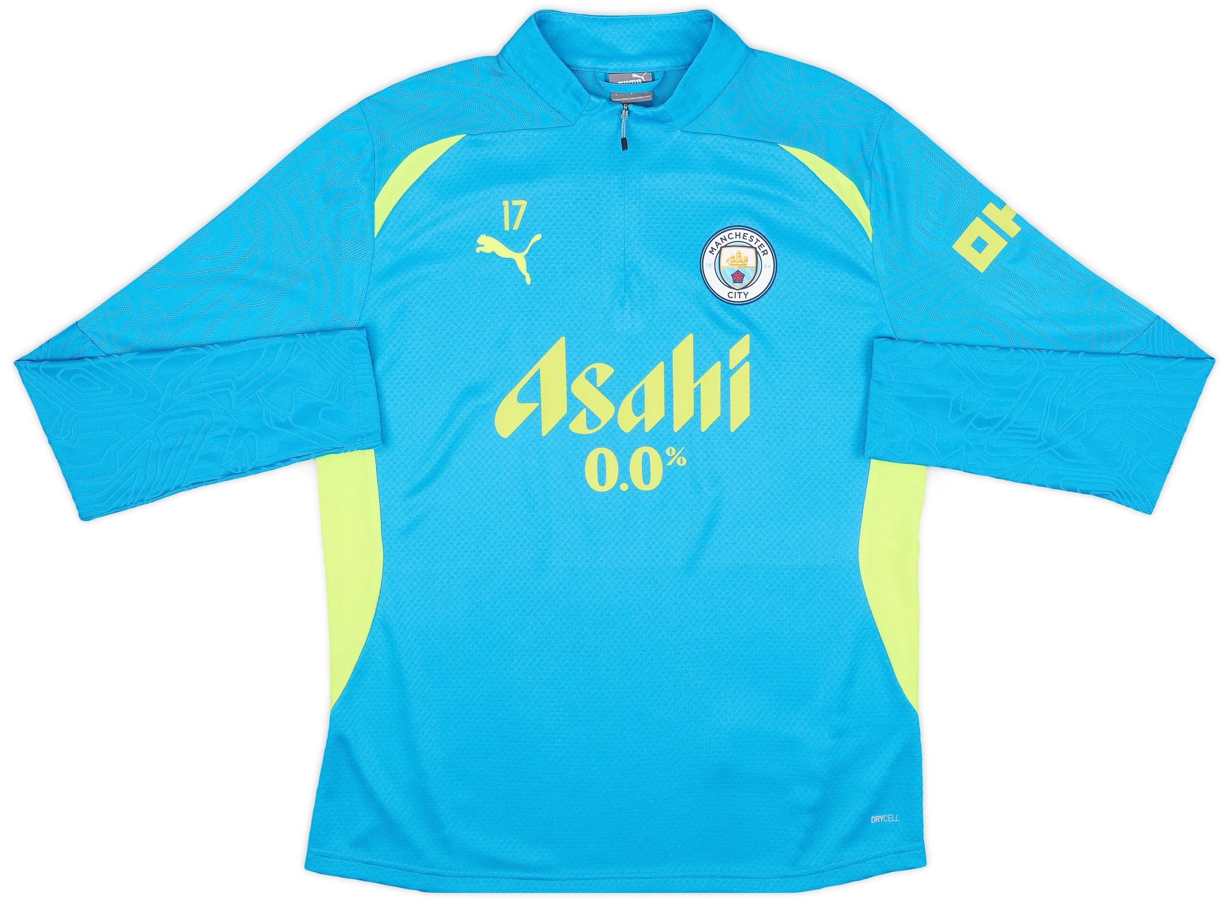2024-25 Manchester City Player Issue 1/4 Zip Training Top #17 (De Bruyne) - 9/10 - (L)