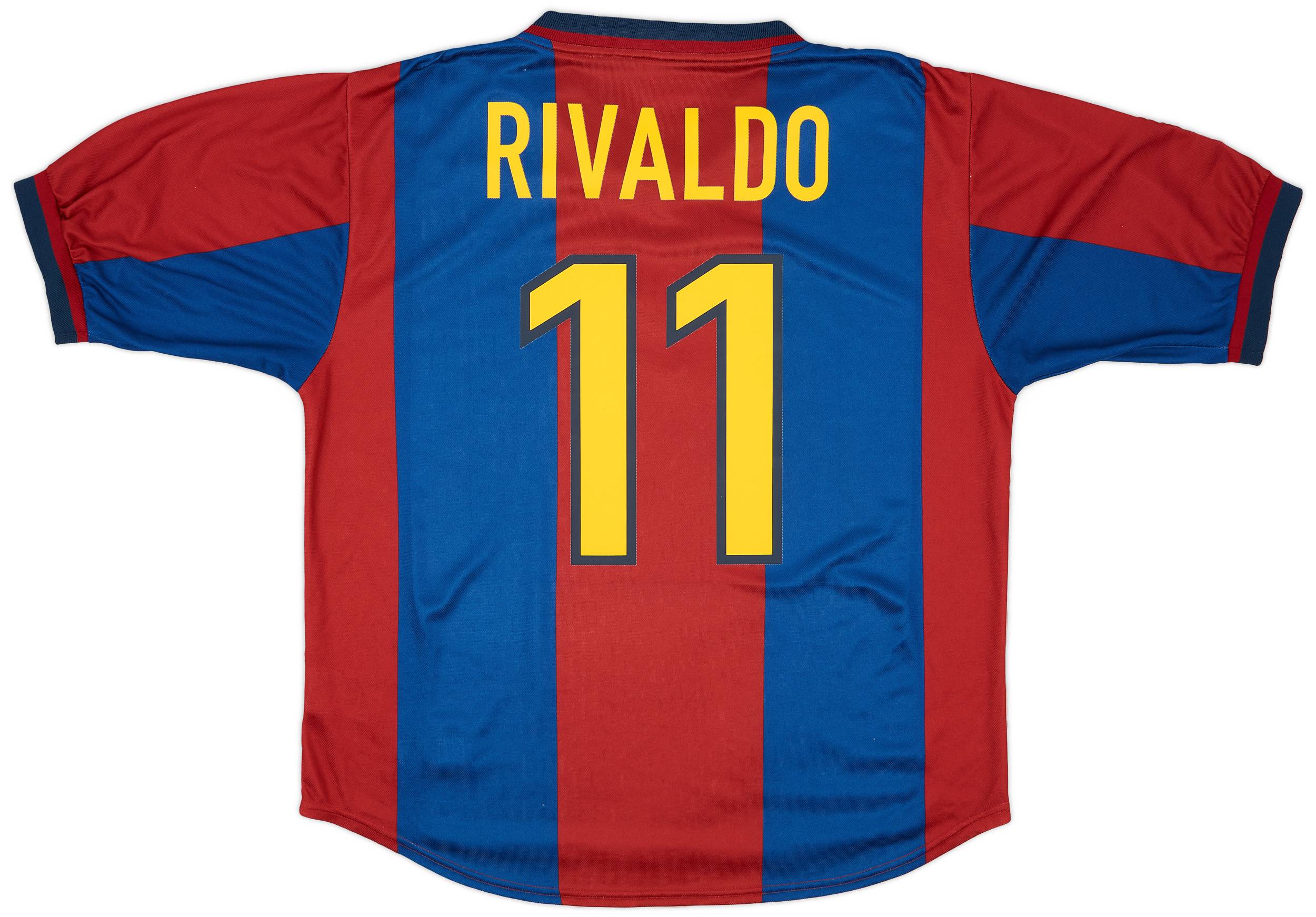 1998-00 Barcelona Home Shirt Rivaldo #11 - 9/10 - (L)