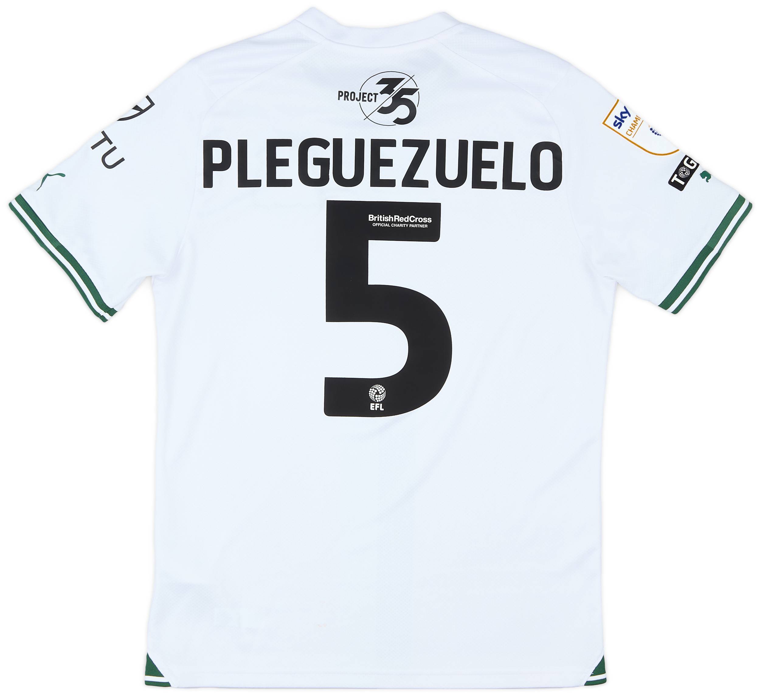 2023-24 Plymouth Match Issue Away Shirt Pleguezuelo #5