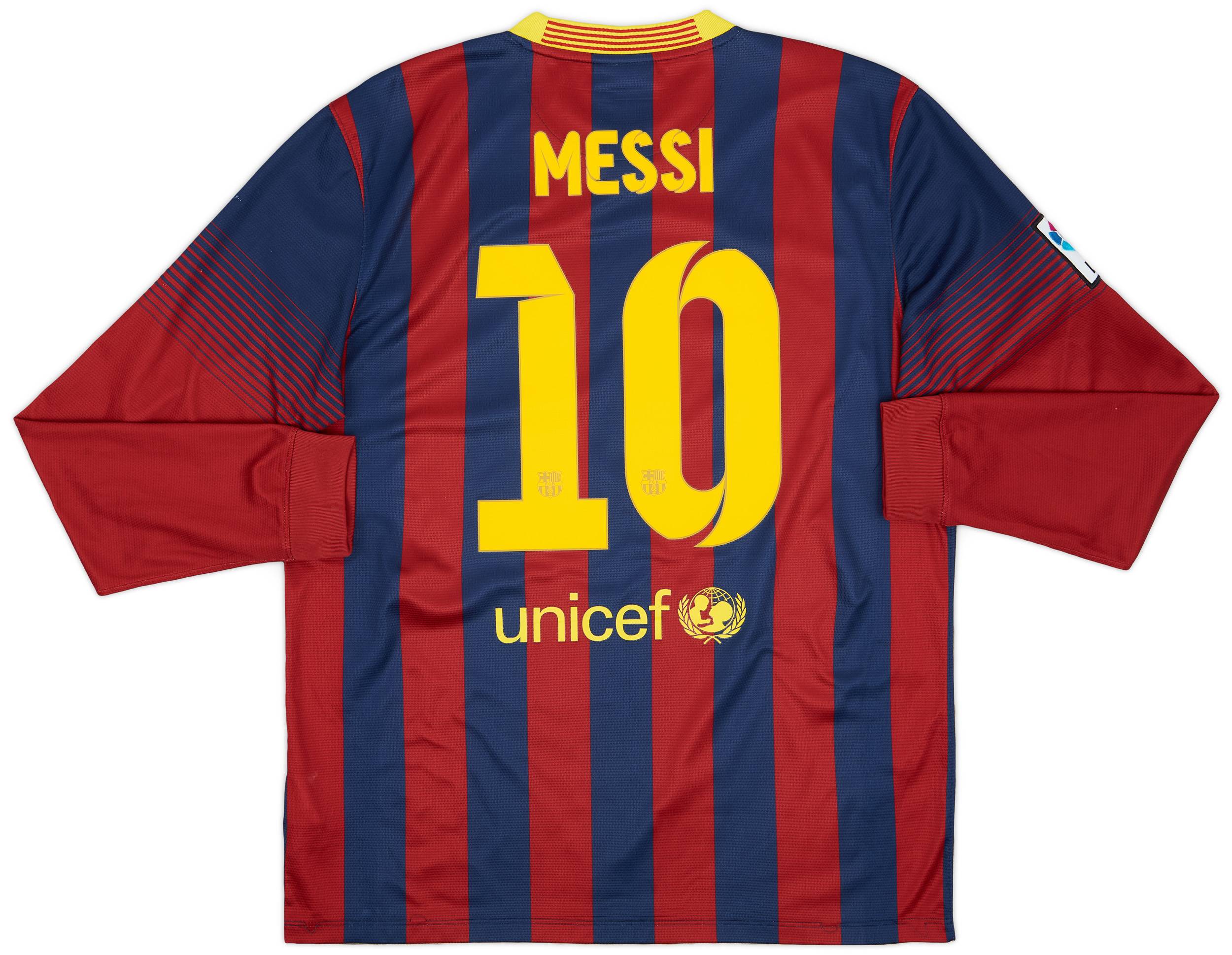 2013-14 Barcelona Home L/S Shirt Messi #10 - 8/10 - (L)