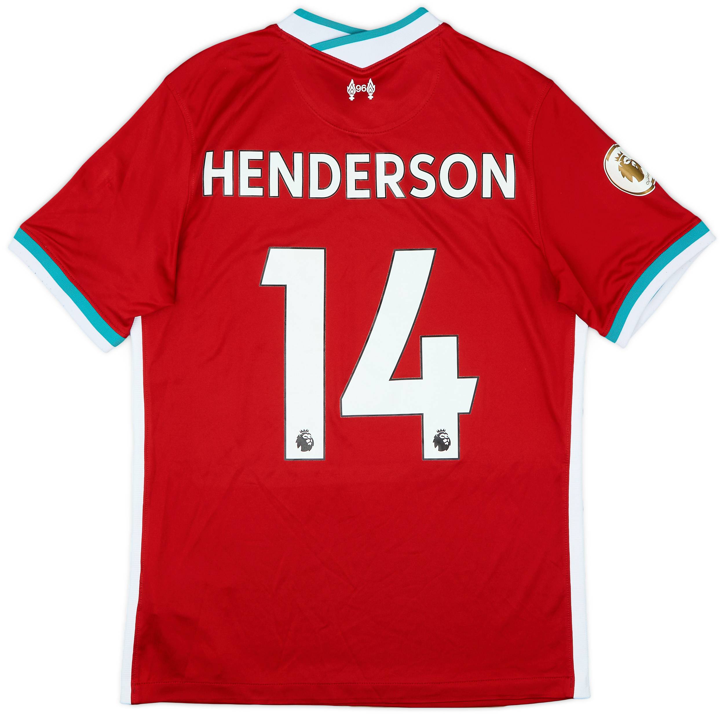 お待たせ! 2020-21 Liverpool Home Shirt Henderson #14 - 7/10 - (M) ウェア